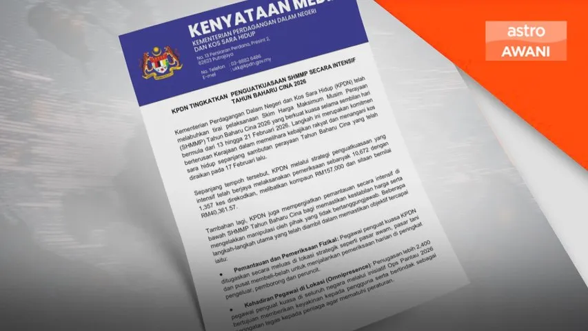 KPDN rekod 1,357 kes sepanjang Tahun Baharu Cina 2026