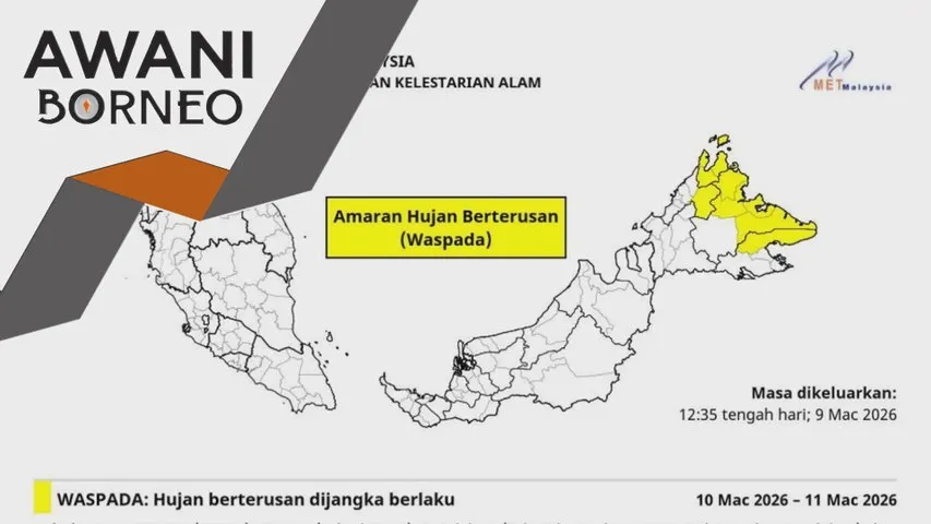 Hujan berterusan diramal landa Sabah bermula esok