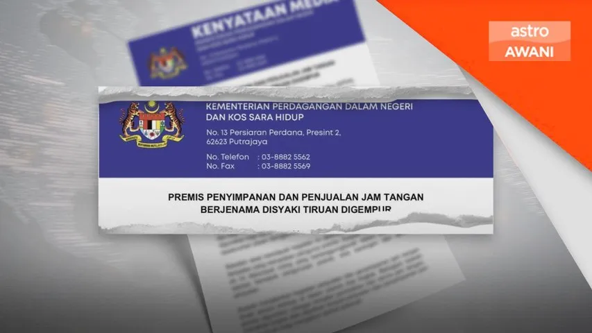 KPDN rampas 790 jam tangan tiruan bernilai RM790,600