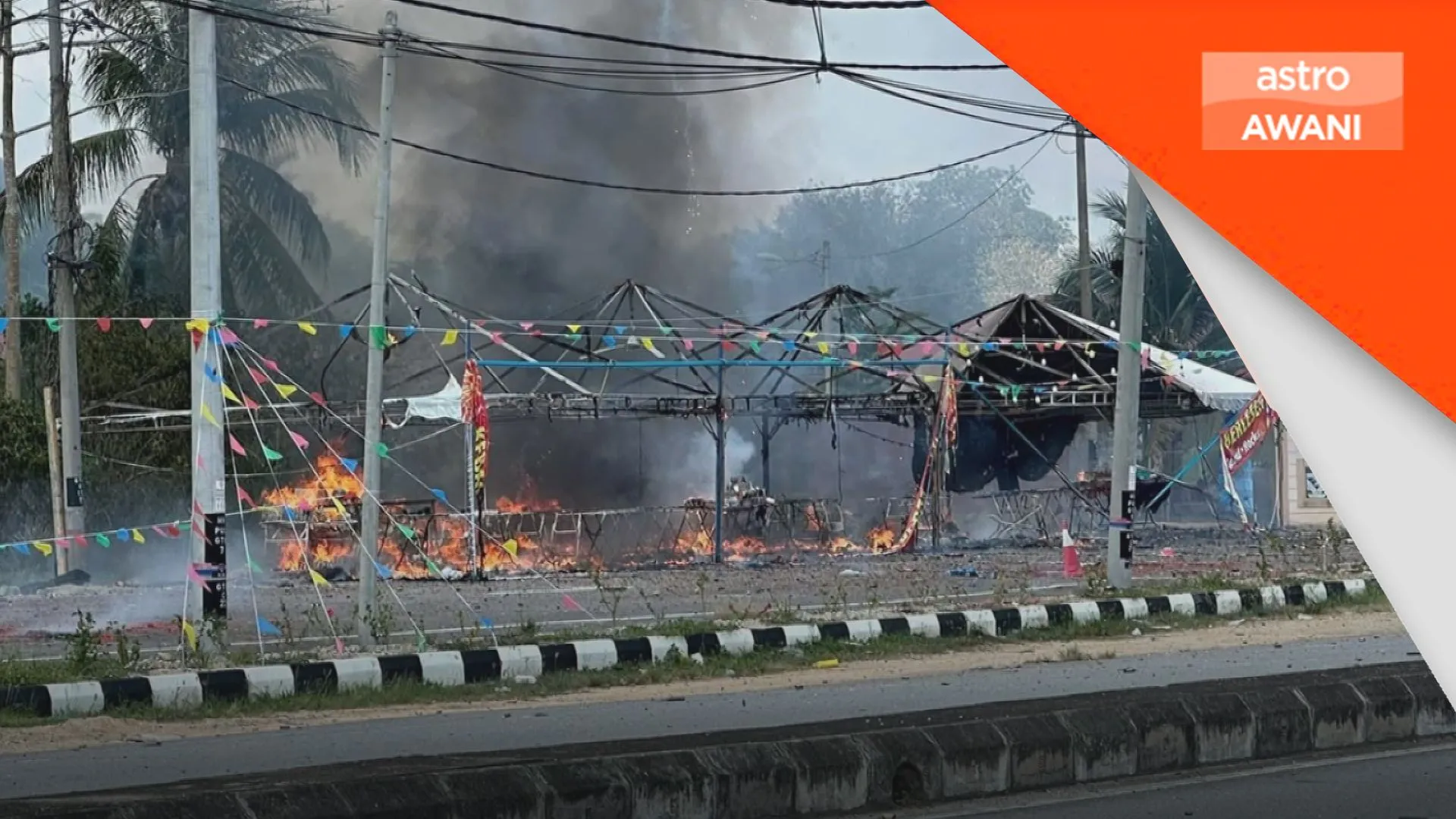 Gerai mercun terbakar di Lenggong, empat khemah musnah, tiada kecederaan