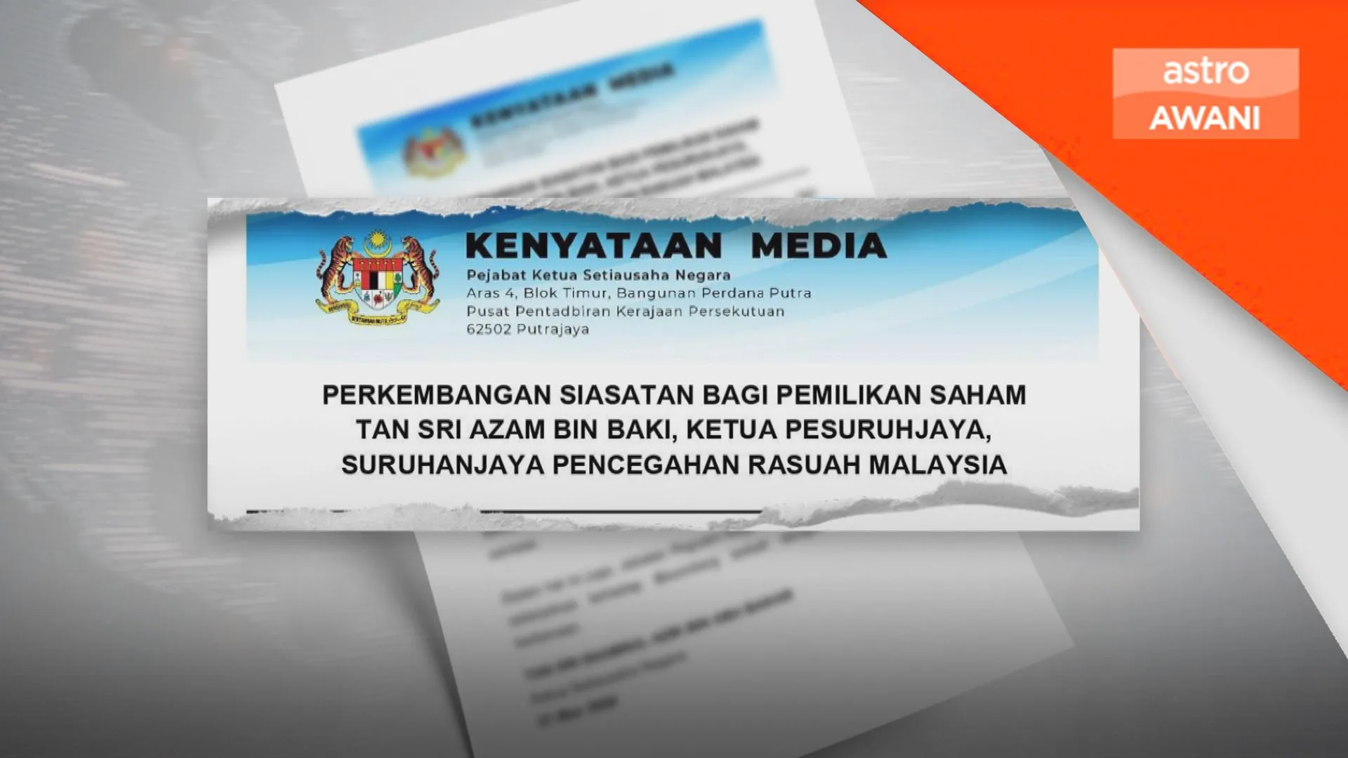 Kerajaan nafi dakwaan Bloomberg berhubung siasatan pemilikan saham Azam Baki