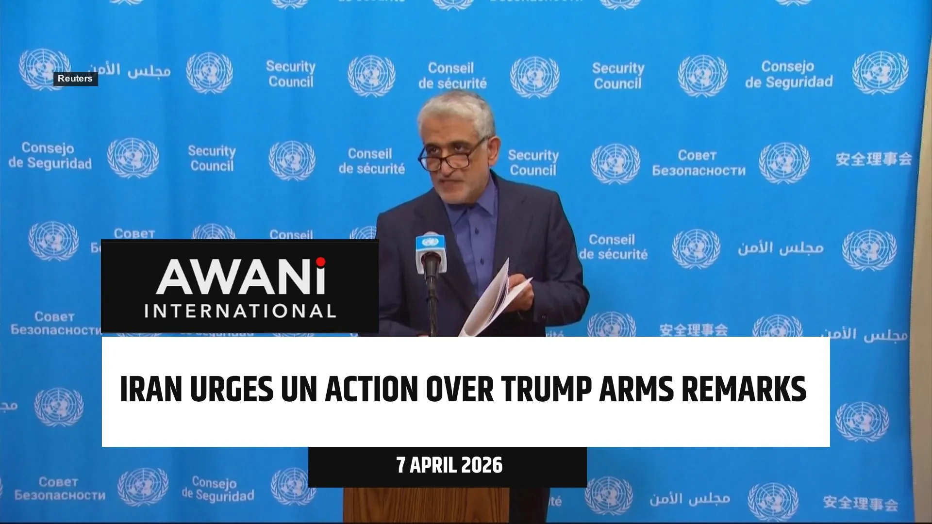 Iran urges UN action over Trump arms remarks