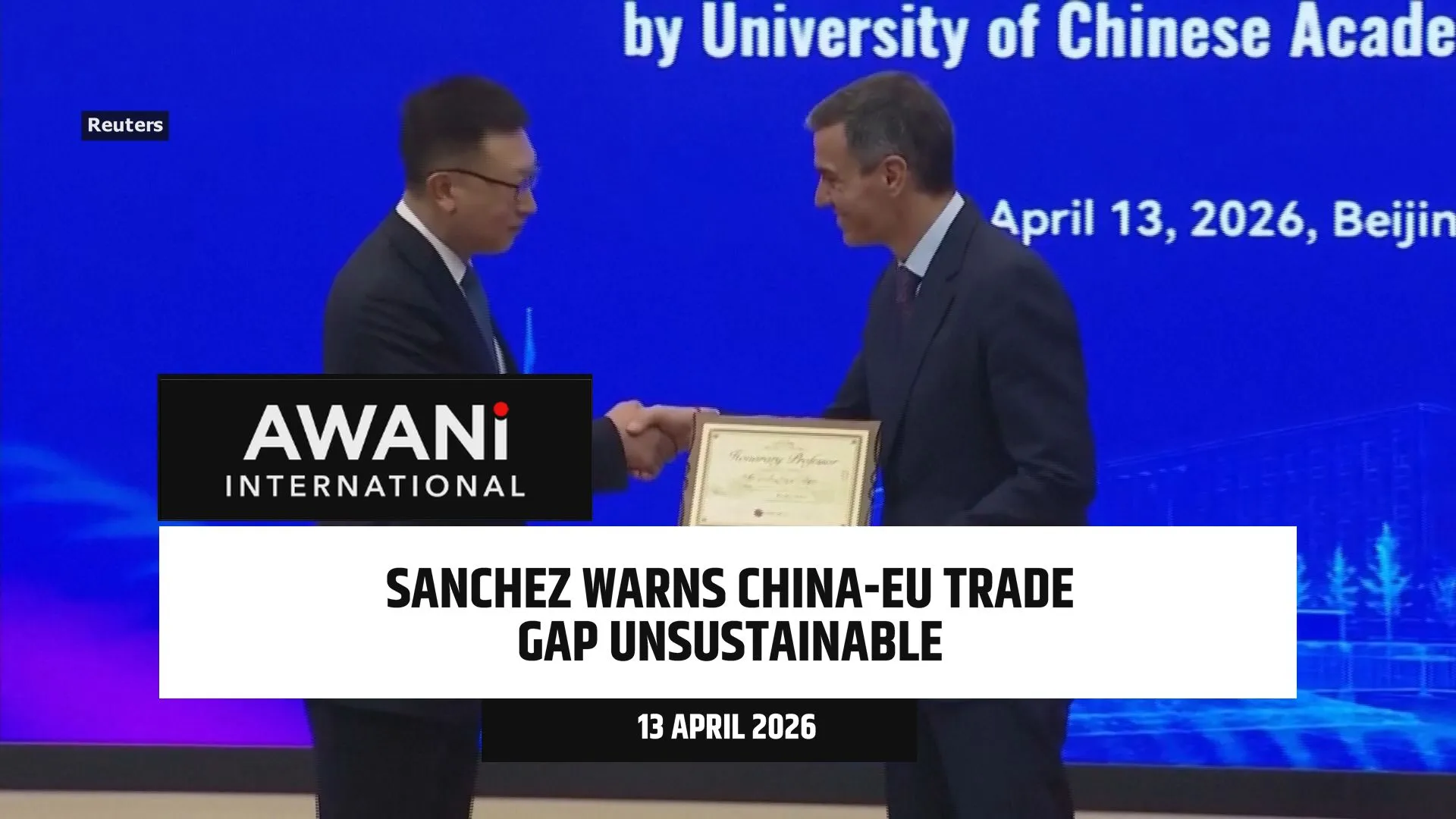 Sanchez warns China-EU trade gap unsustainable