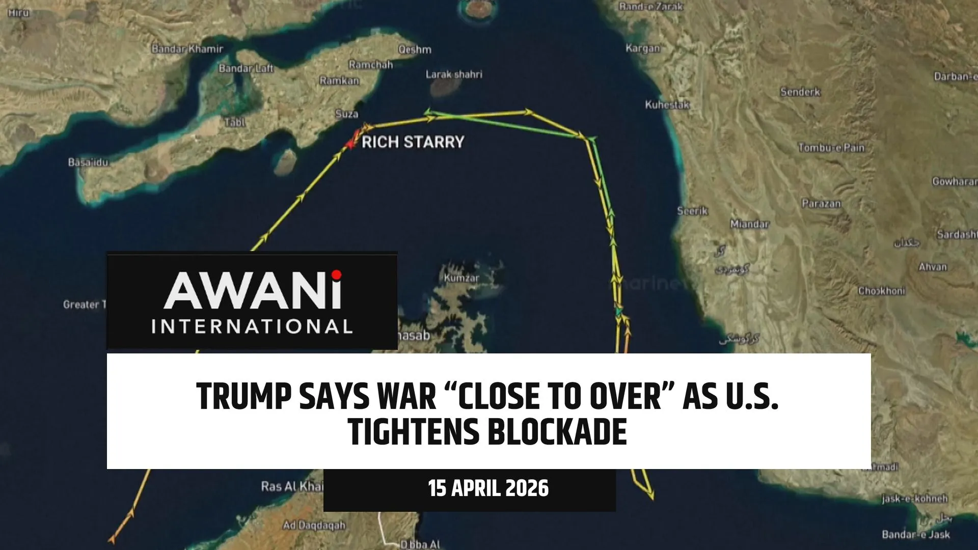 Trump says war “close to over” as U.S. tightens blockade