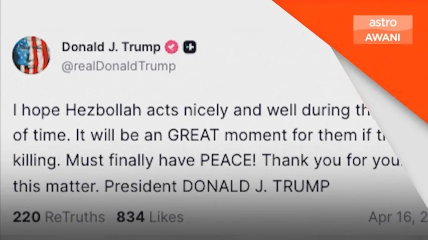 Trump harap Hezbollah bertindak baik susulan gencatan senjata