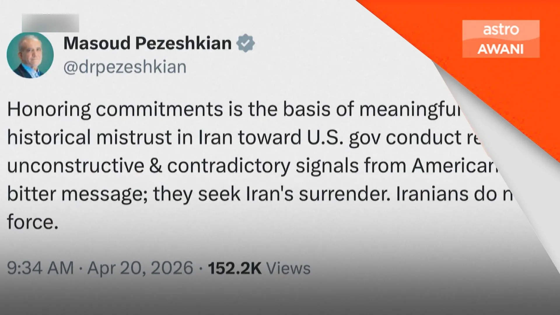 Iran tidak akan tunduk - Masoud