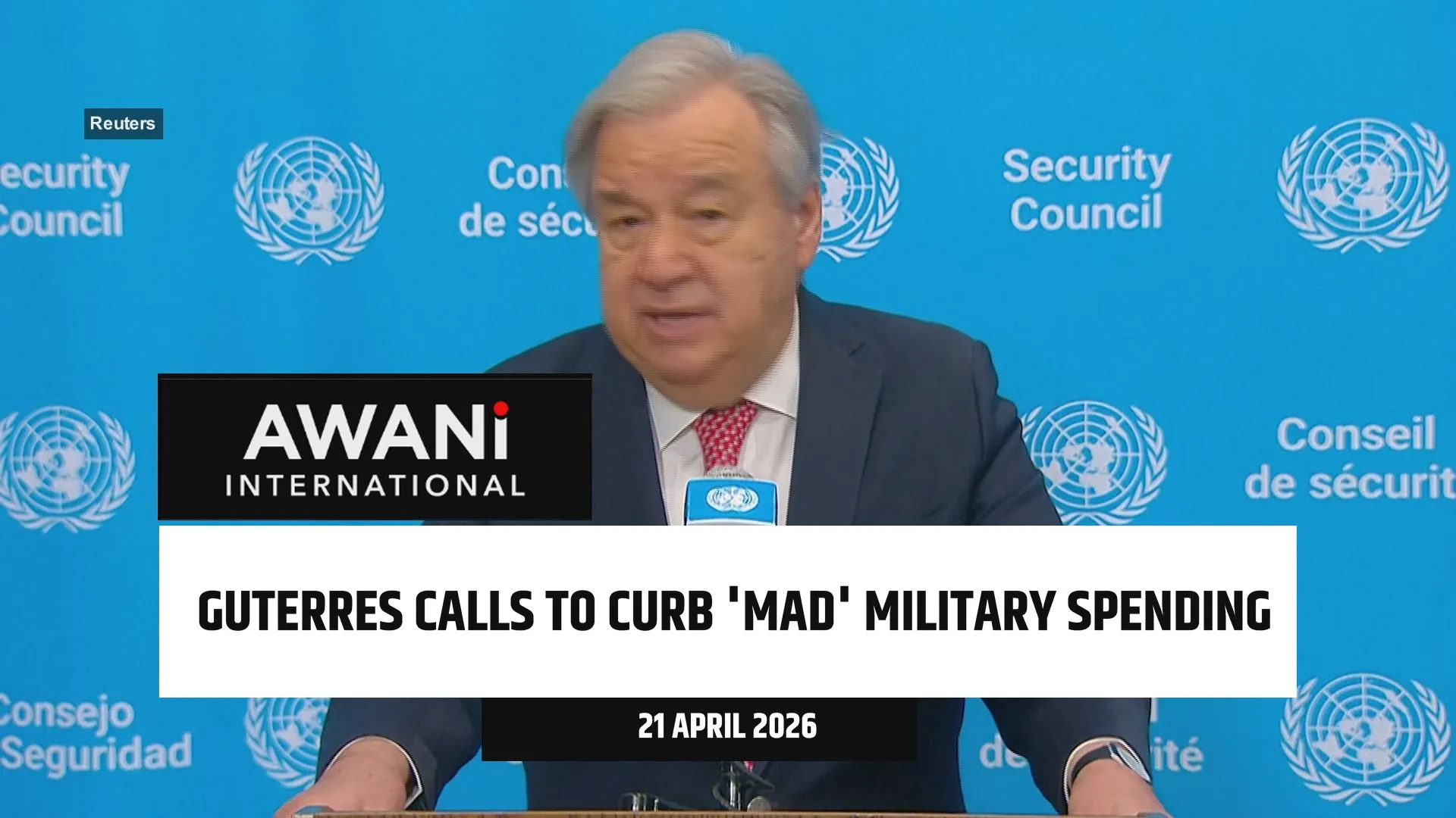 Guterres calls to curb 'mad' military spending