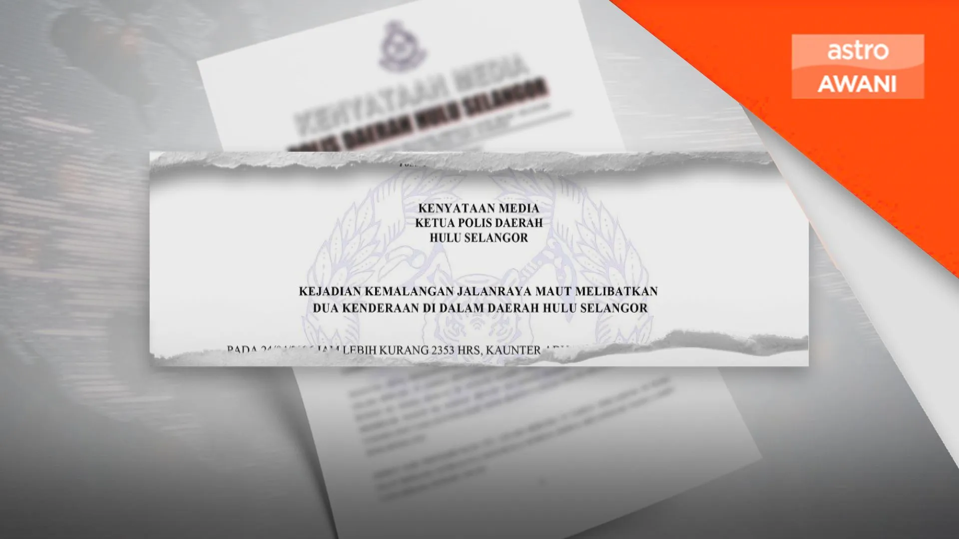 Warga emas maut kemalangan dua motosikal di Sungai Kamin