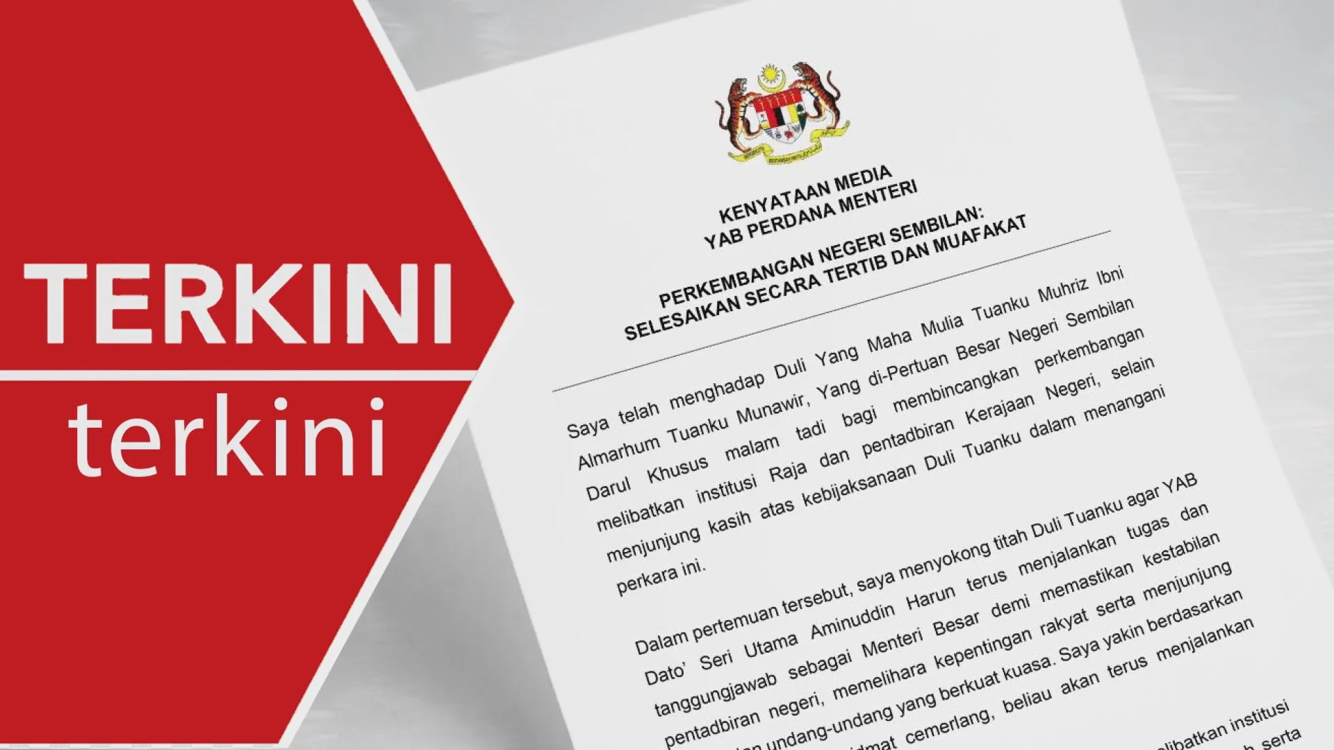 [TERKINI] Aminuddin Harun kekal MB Negeri Sembilan