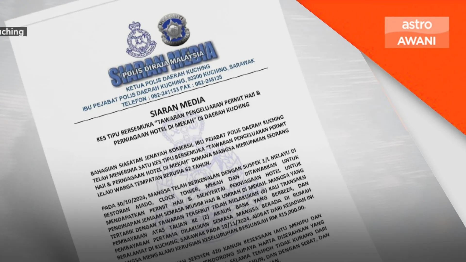 Lelaki rugi RM415,000 ditipu tawaran permit haji, perniagaan hotel