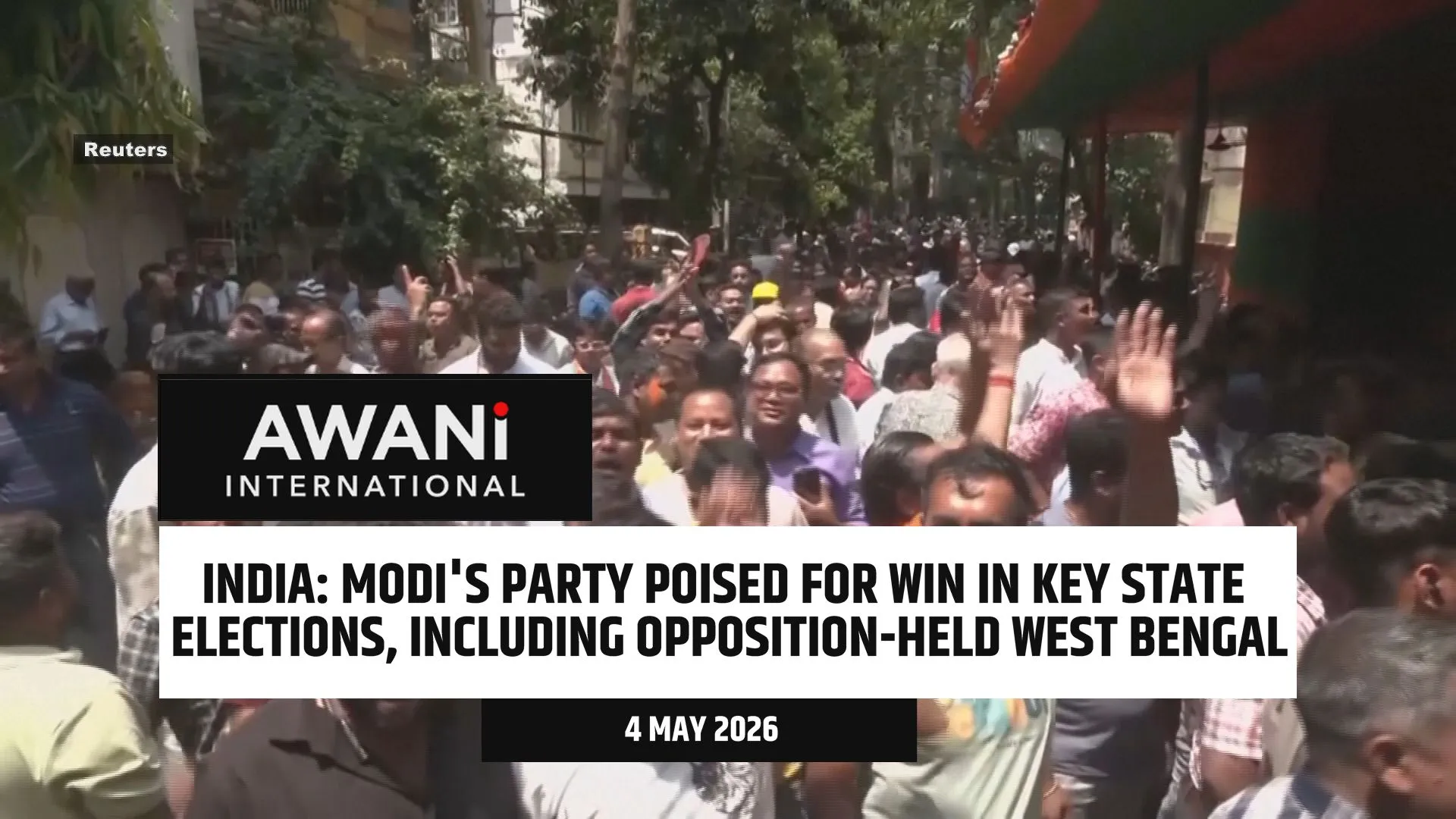 Modi's party poised for win in key state elections, including opposition-held West Bengal