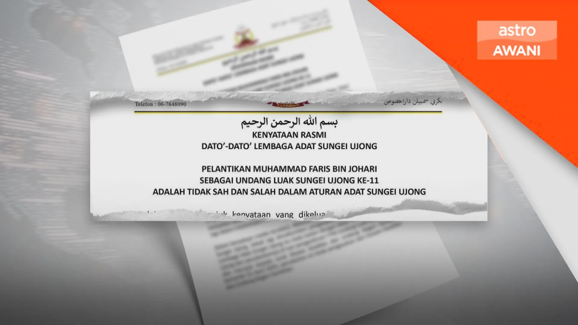 Pelantikan undang Sungai Ujong dipersoal, didakwa tidak sah