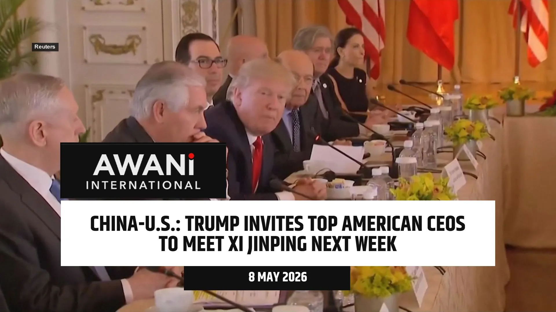 Trump invites top U.S. CEOs for China trip - report