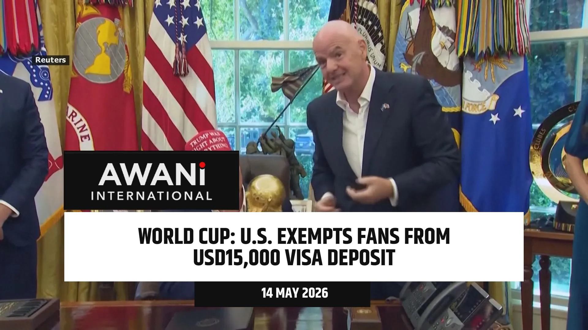 U.S. exempts World Cup fans from USD15,000 visa deposit
