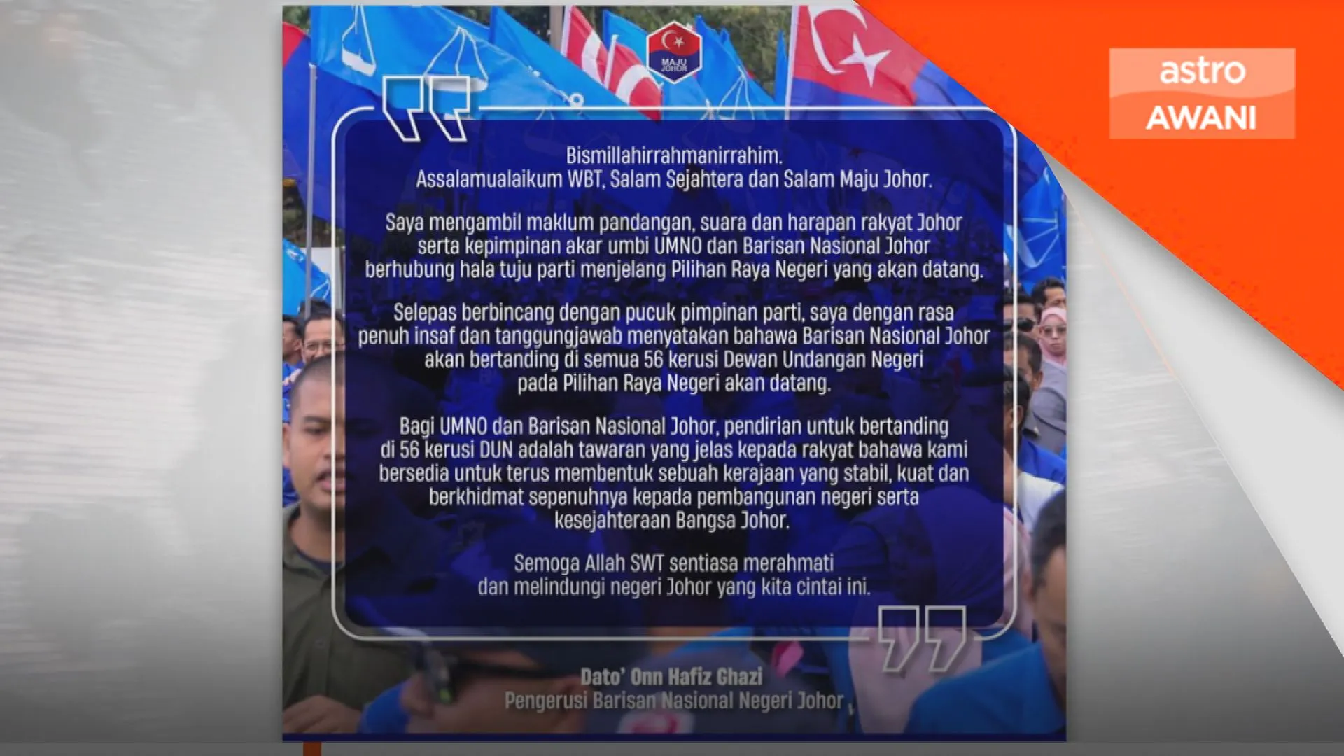 BN tanding semua kerusi DUN