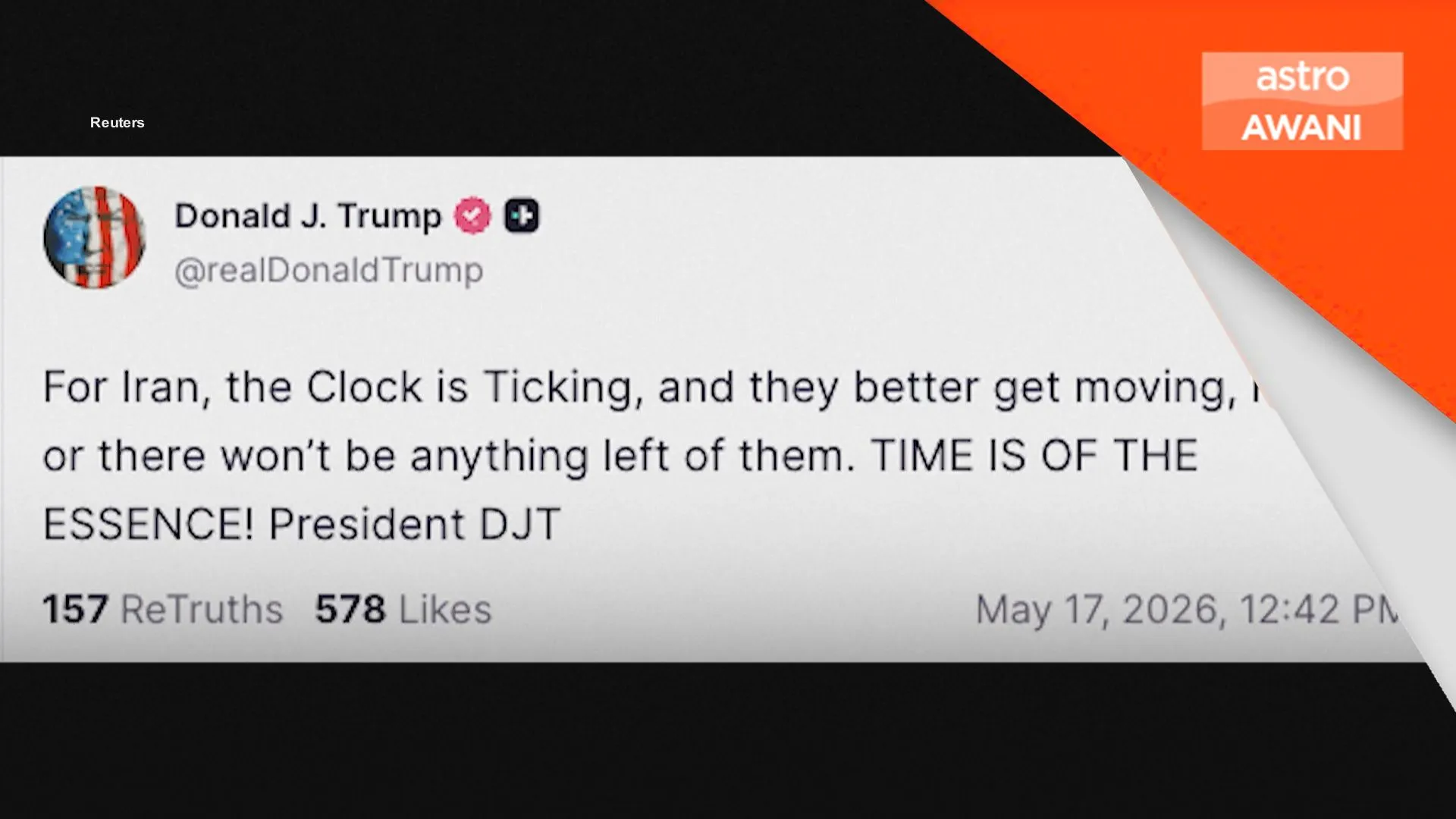 Trump ancam Iran, dakwa masa semakin kritikal