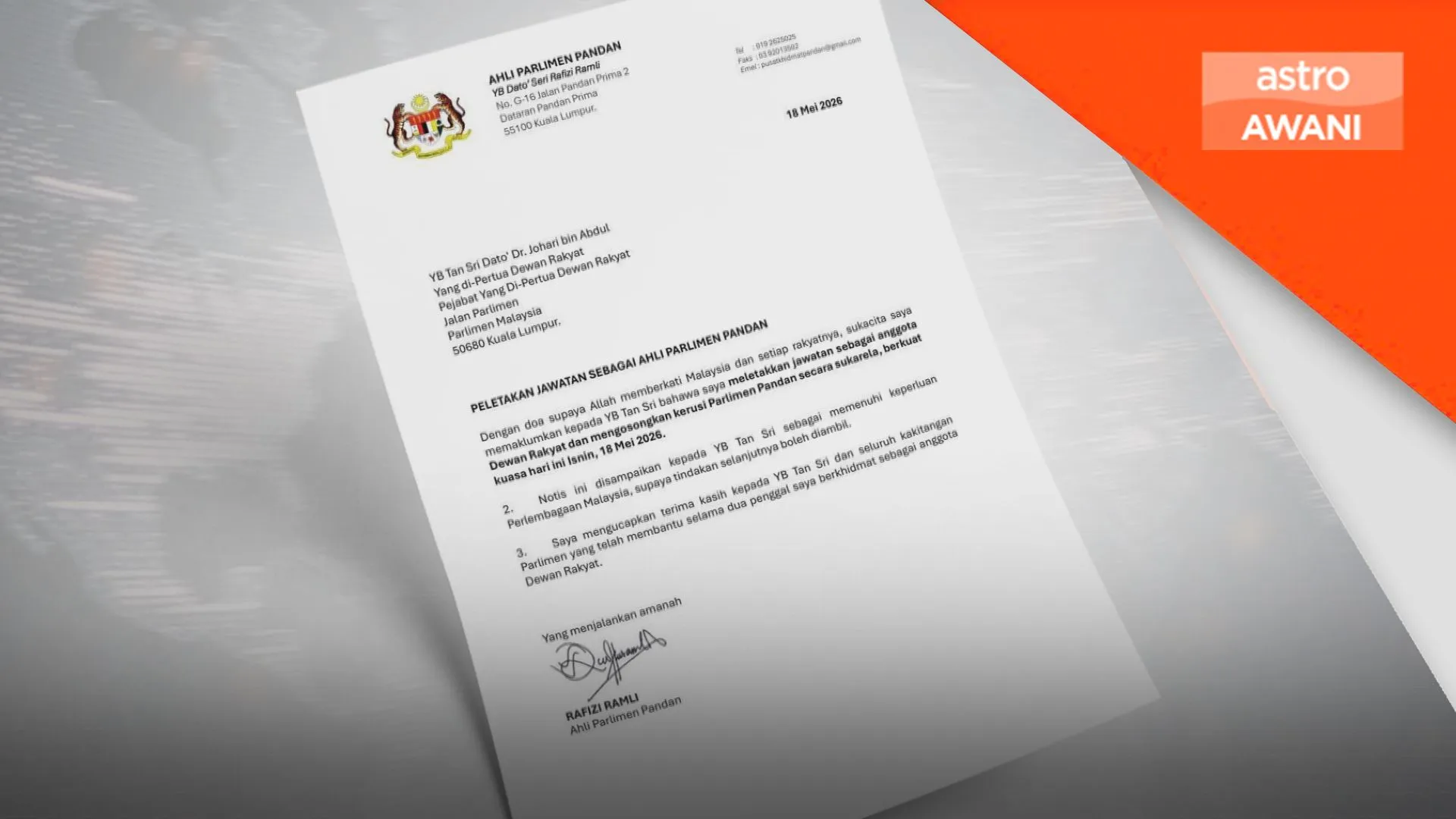 Rafizi Ramli, Nik Nazmi serah surat peletakan jawatan