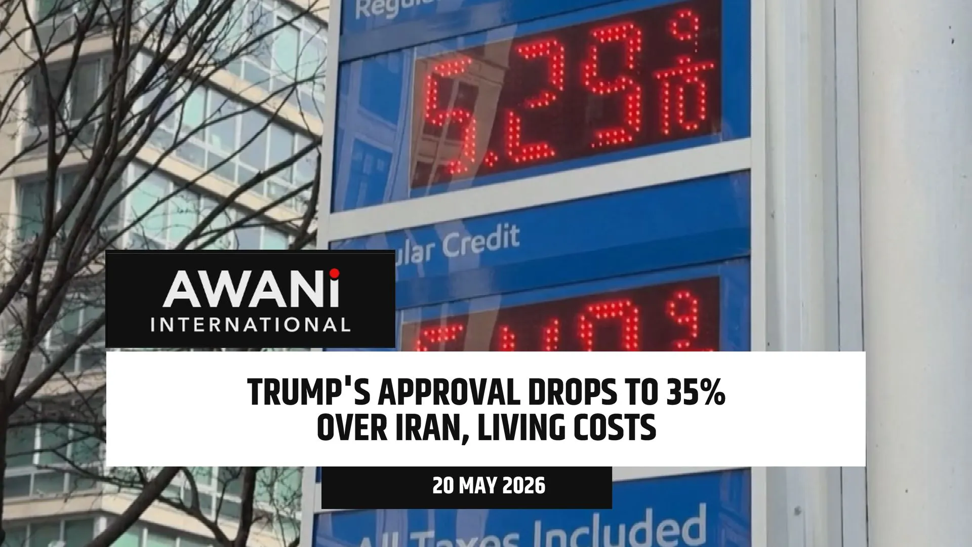 Trump's approval rating drops to 35% over Iran conflict, living costs