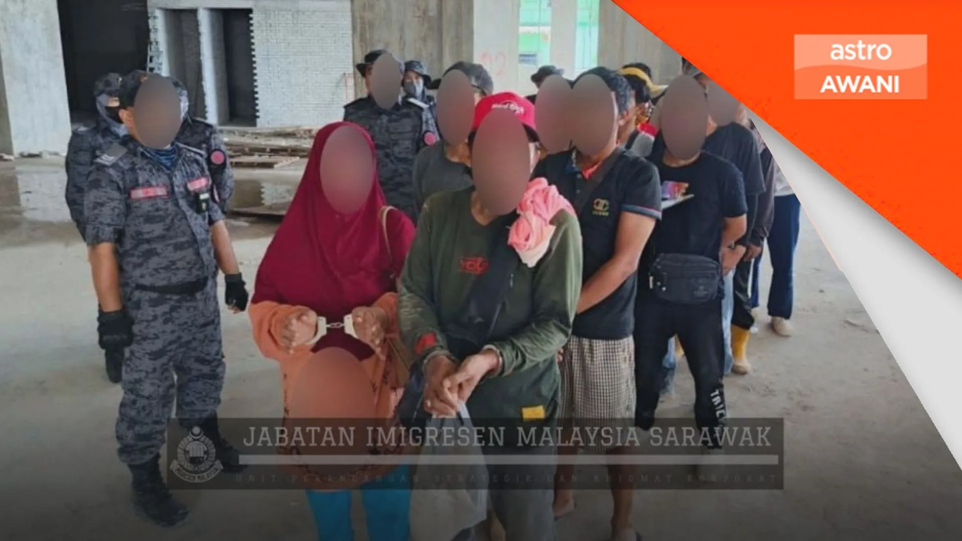 JIM Sarawak gempur tapak pembinaan, 39 warga asing ditahan
