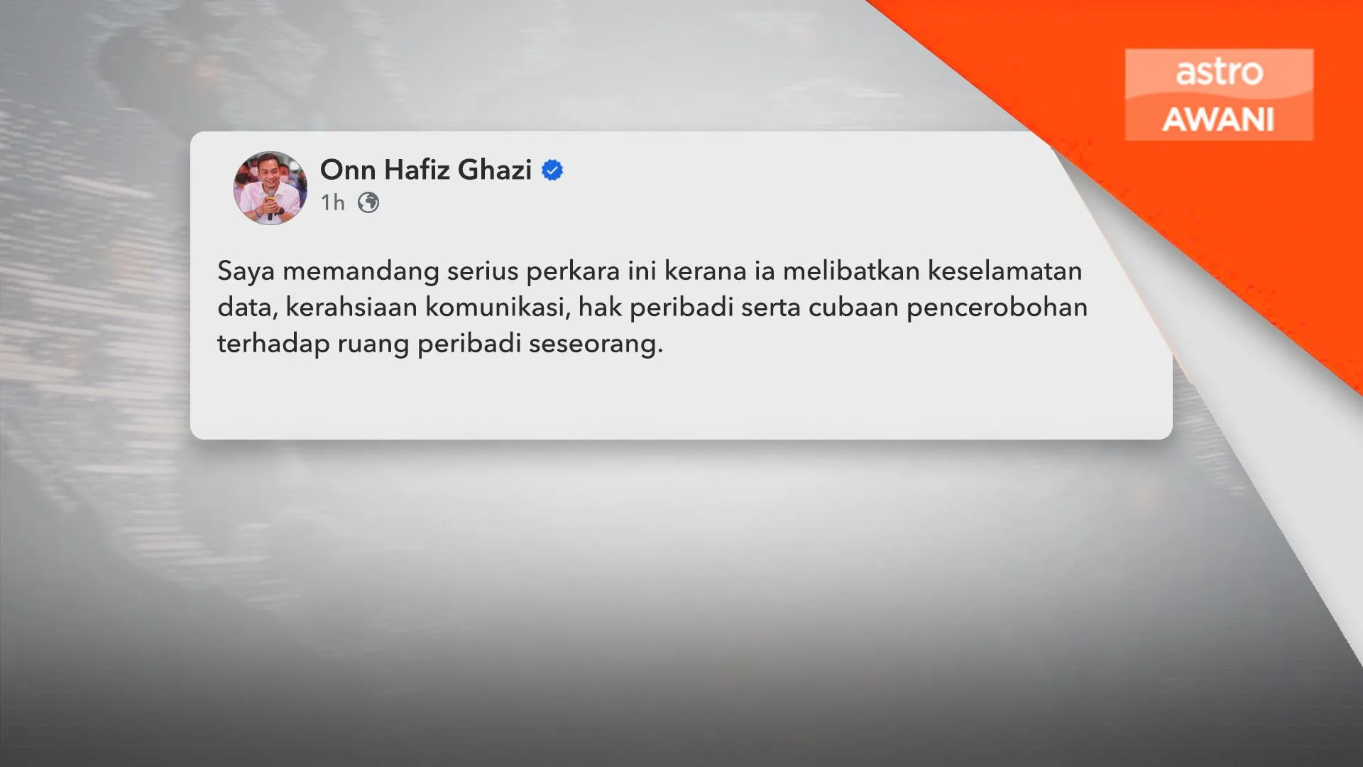 Onn Hafiz kecam telefon disasar "mercenary spyware"