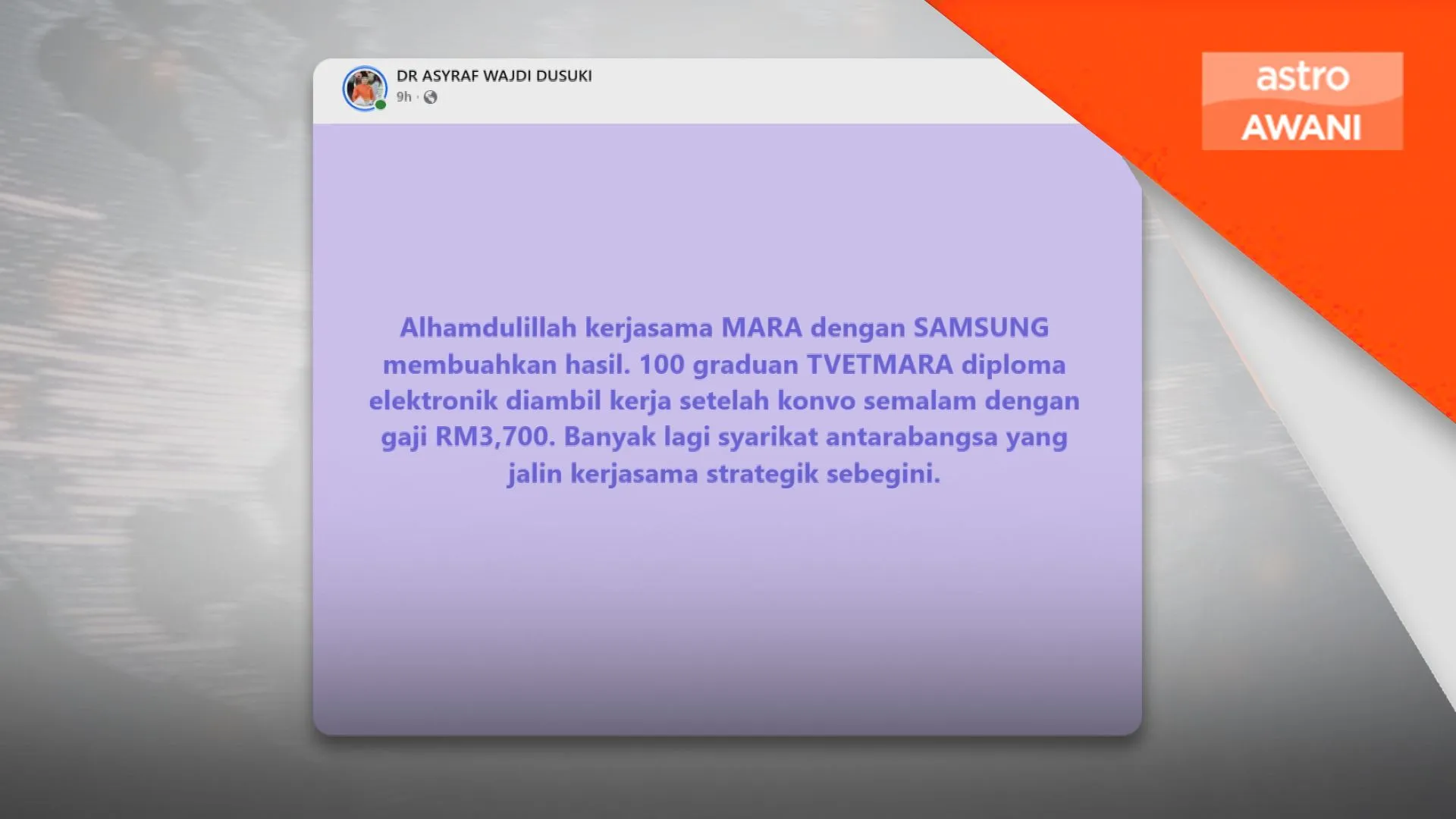 100 graduan TVET MARA terima tawaran kerja Samsung