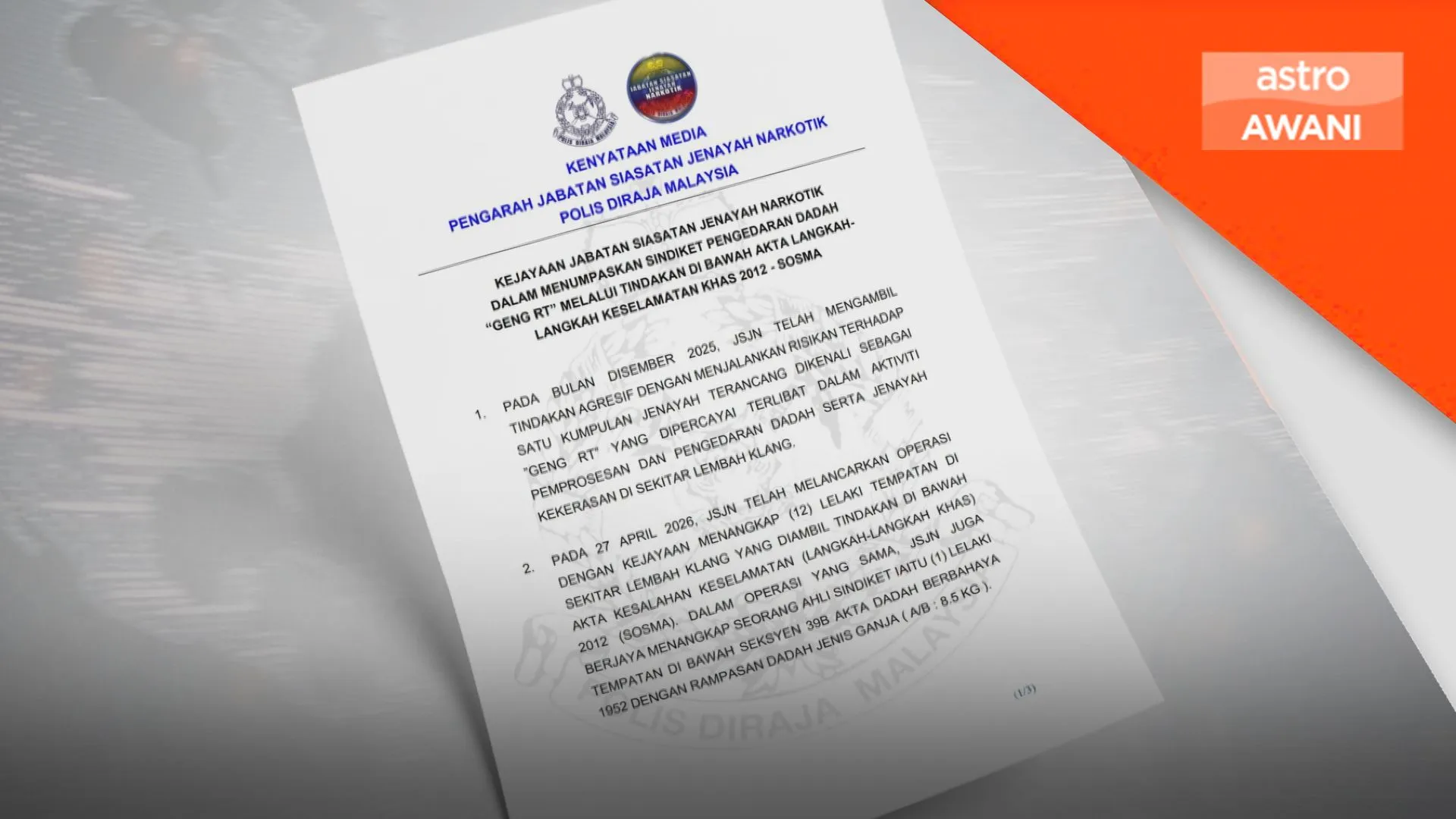 12 anggora Geng RT didakwa Isnin