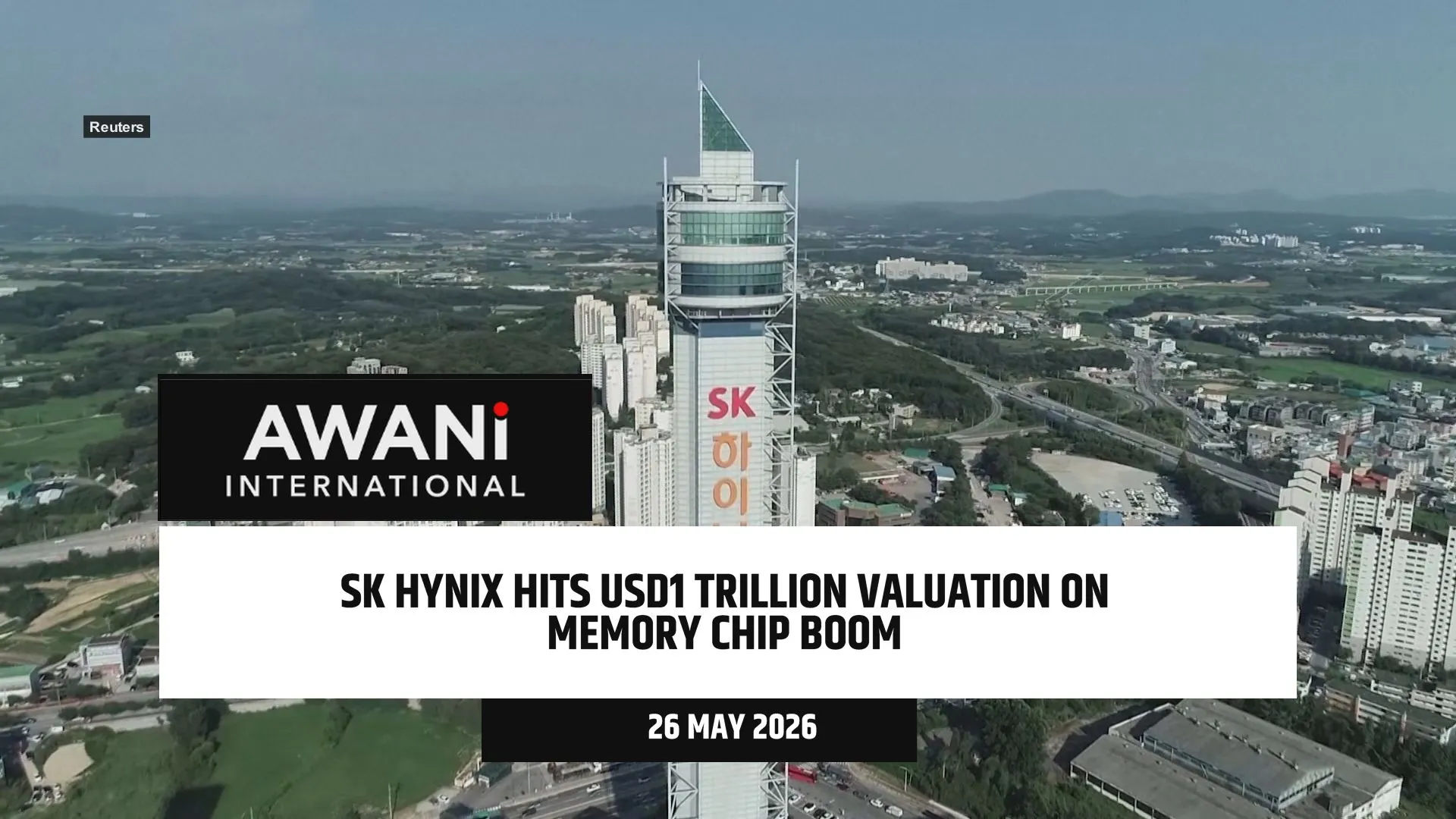 SK Hynix hits USD 1 trillion valuation on memory chip boom.