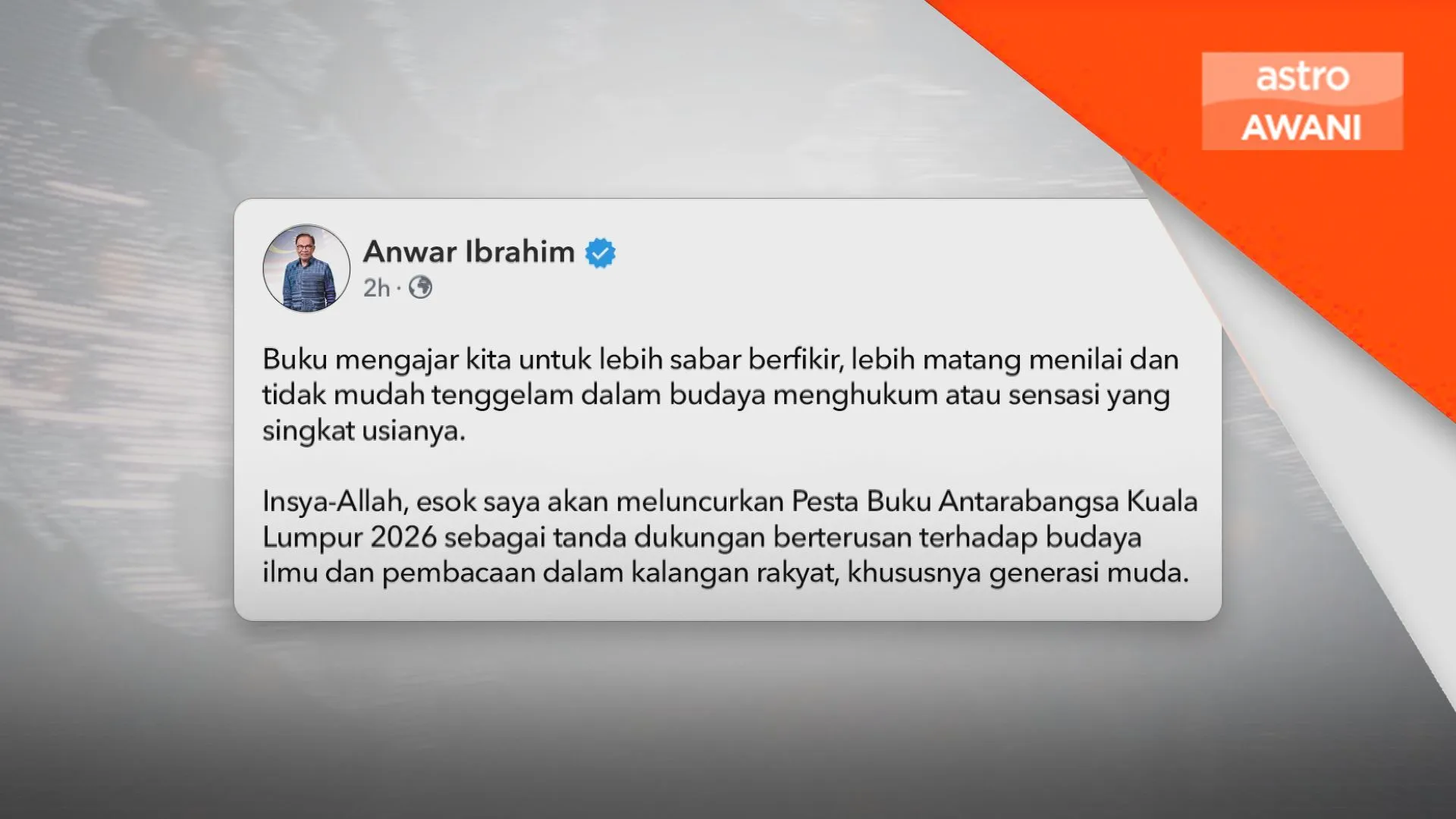 Amalan membaca bentuk masyarakat lebih matang - PM Anwar