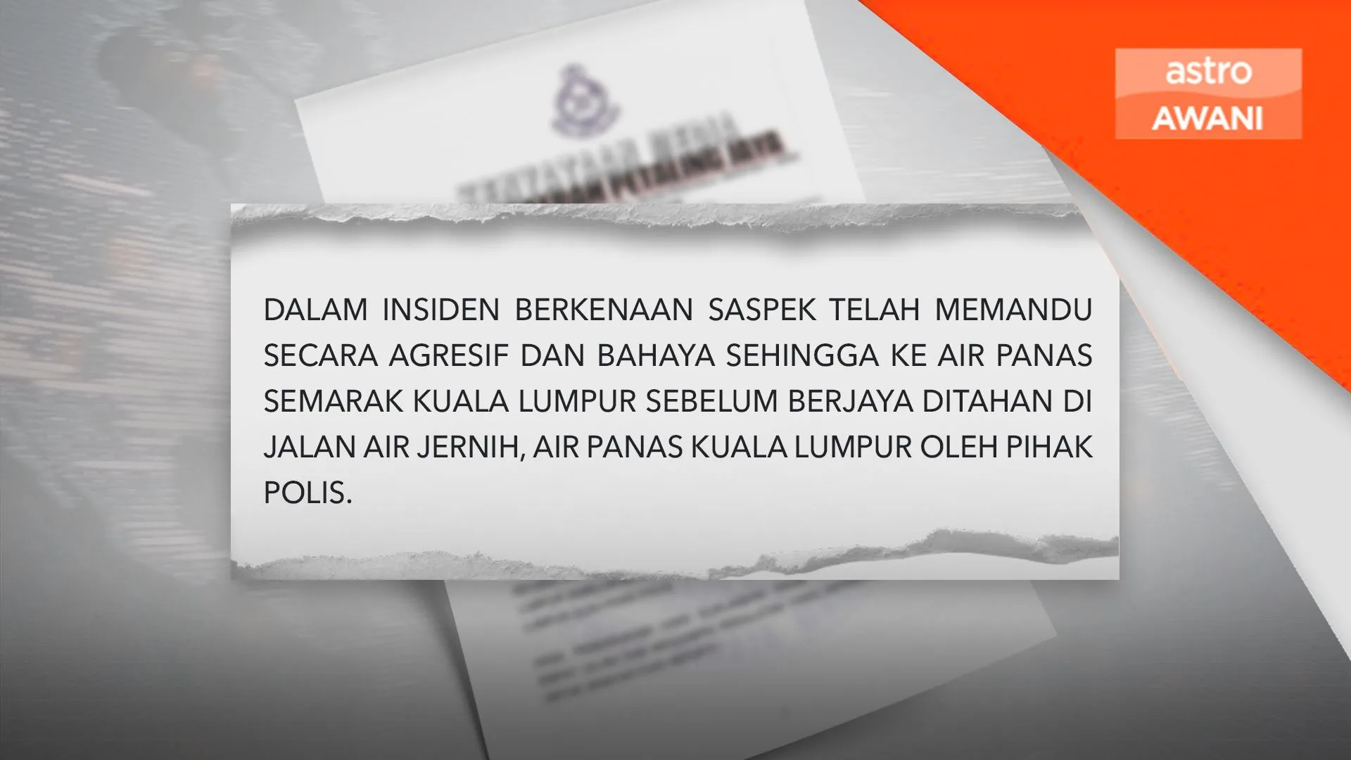 Empat ditahan pandu secara berbahaya, lari daripada polis