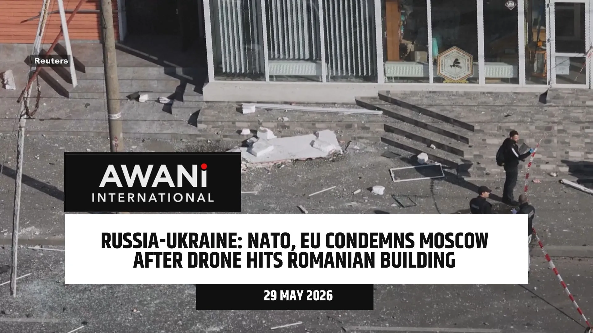 NATO, EU condemns Russia after drone hits Romanian building