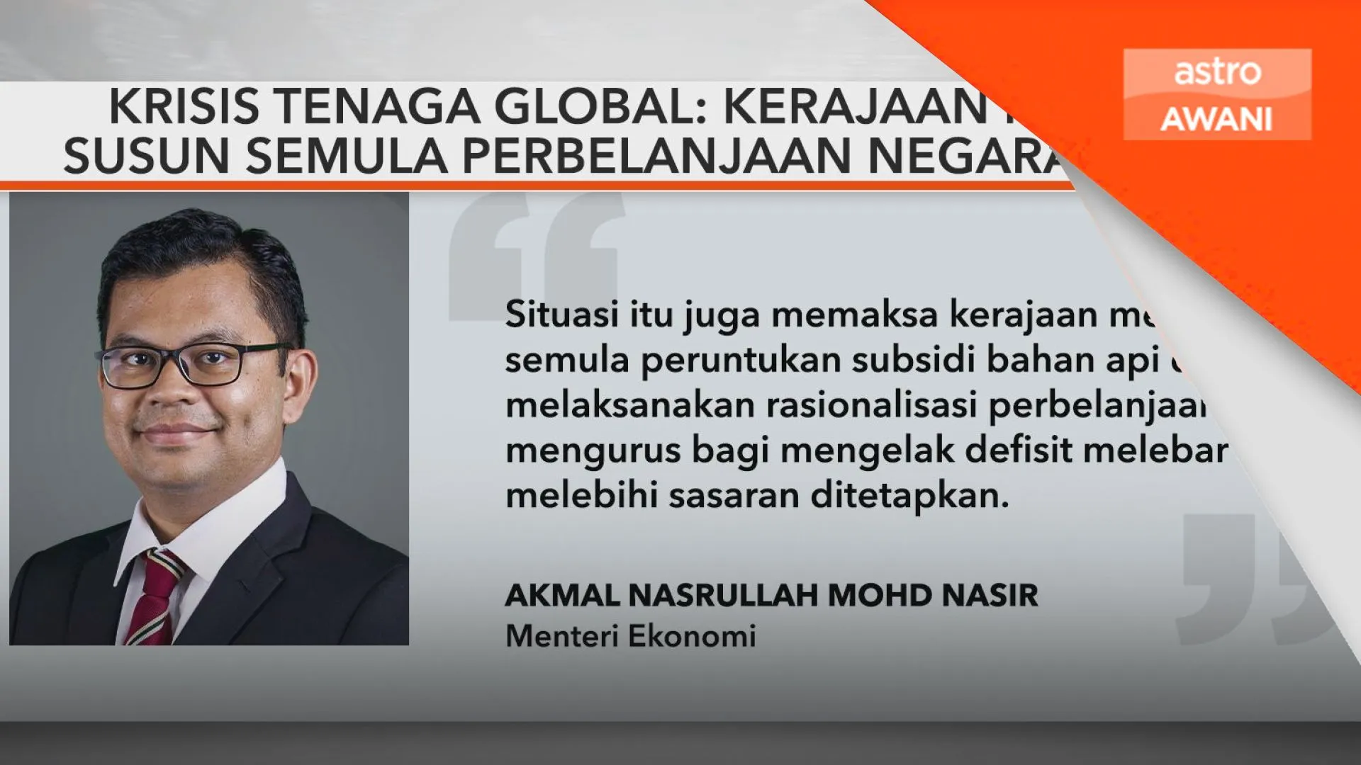 Kerajaan mungkin susun semula perbelanjaan negara - Akmal