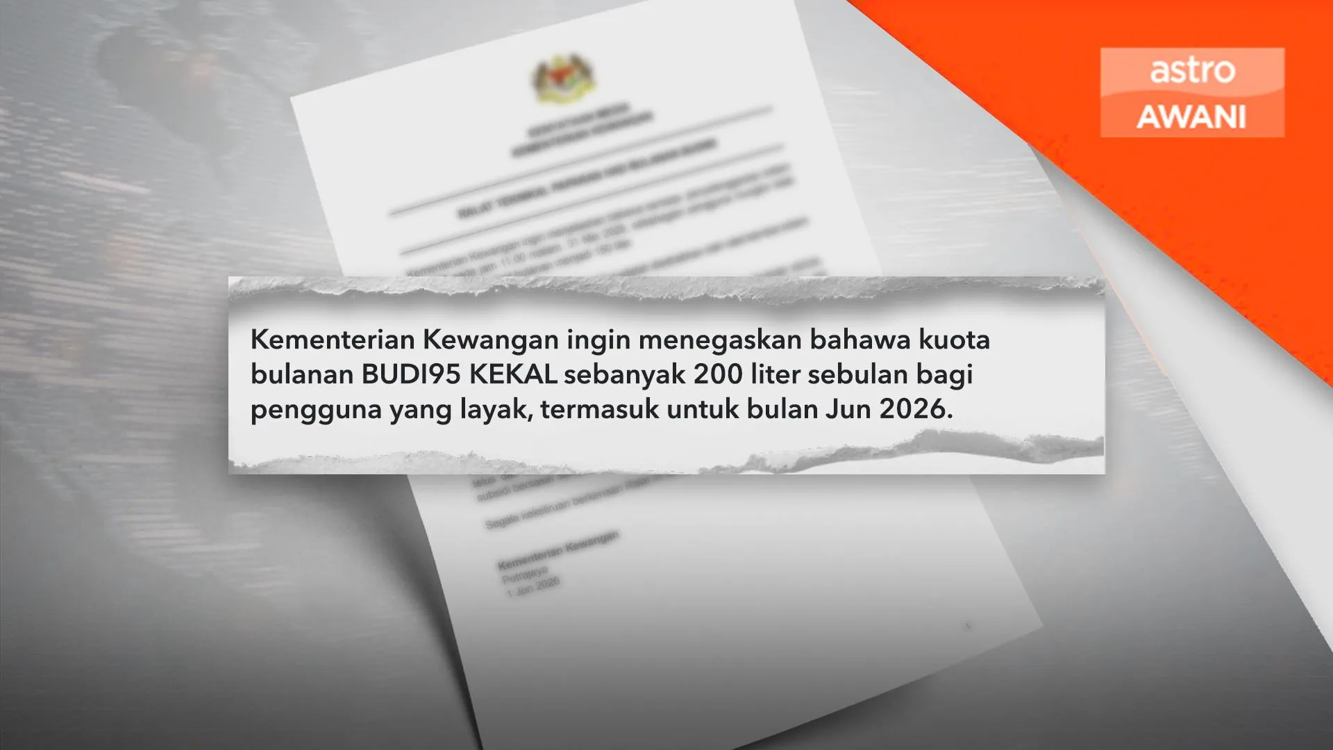 Paparan 150 liter akibat gangguan teknikal - MOF