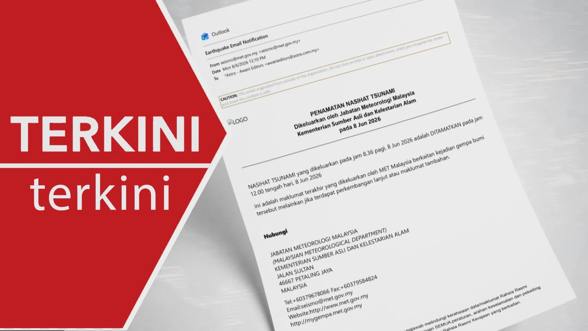 [TERKINI] METMalaysia tamatkan nasihat tsunami susulan gempa Mindanao