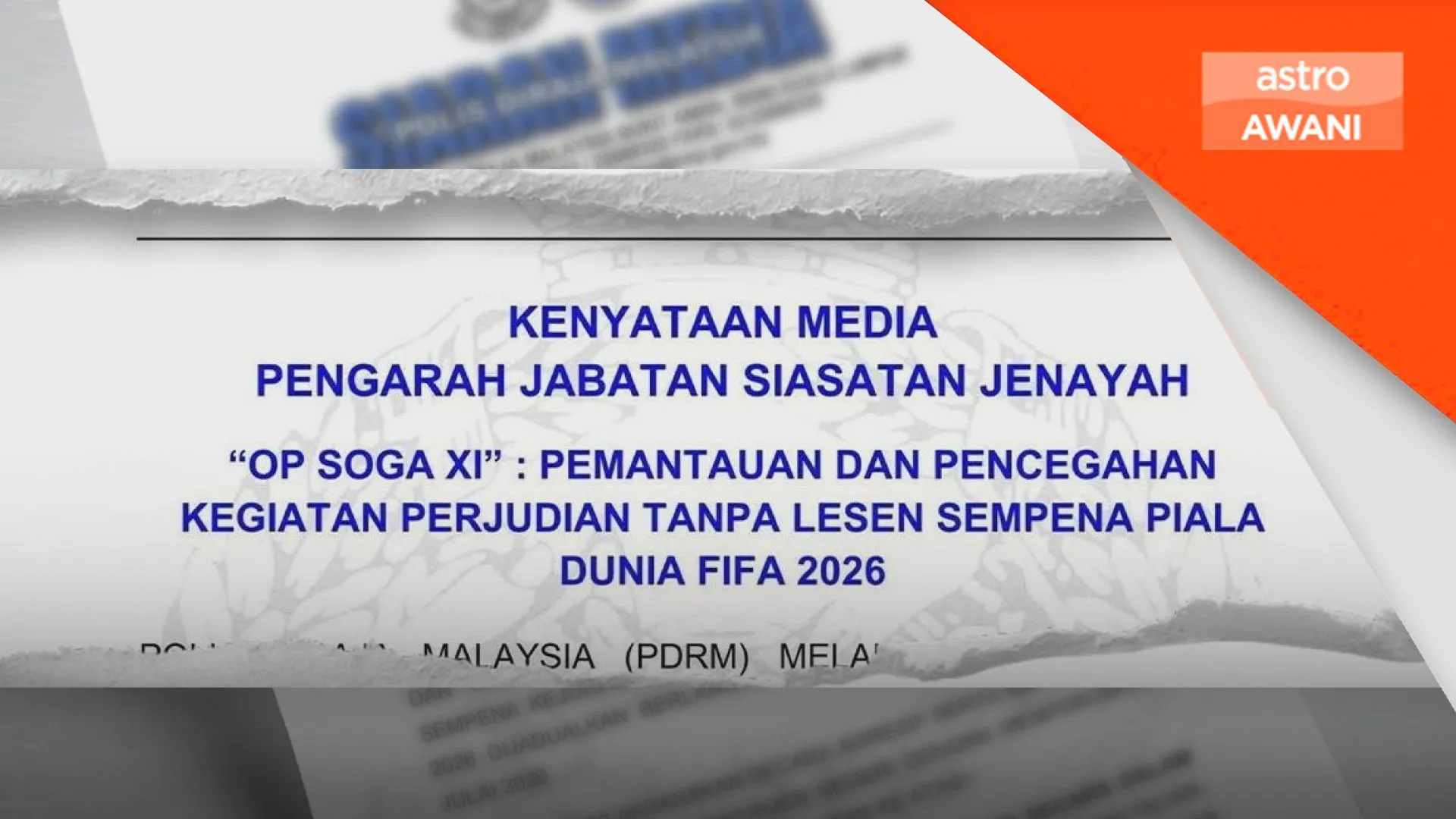 Ops Soga XI: Kekang judi, pertaruhan haram semasa Piala Dunia FIFA 2026