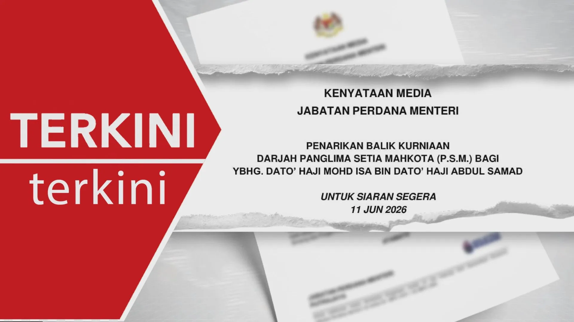 [TERKINI] Agong Perkenan Gelaran 'Tan Sri' Mohd Isa Samad Ditarik