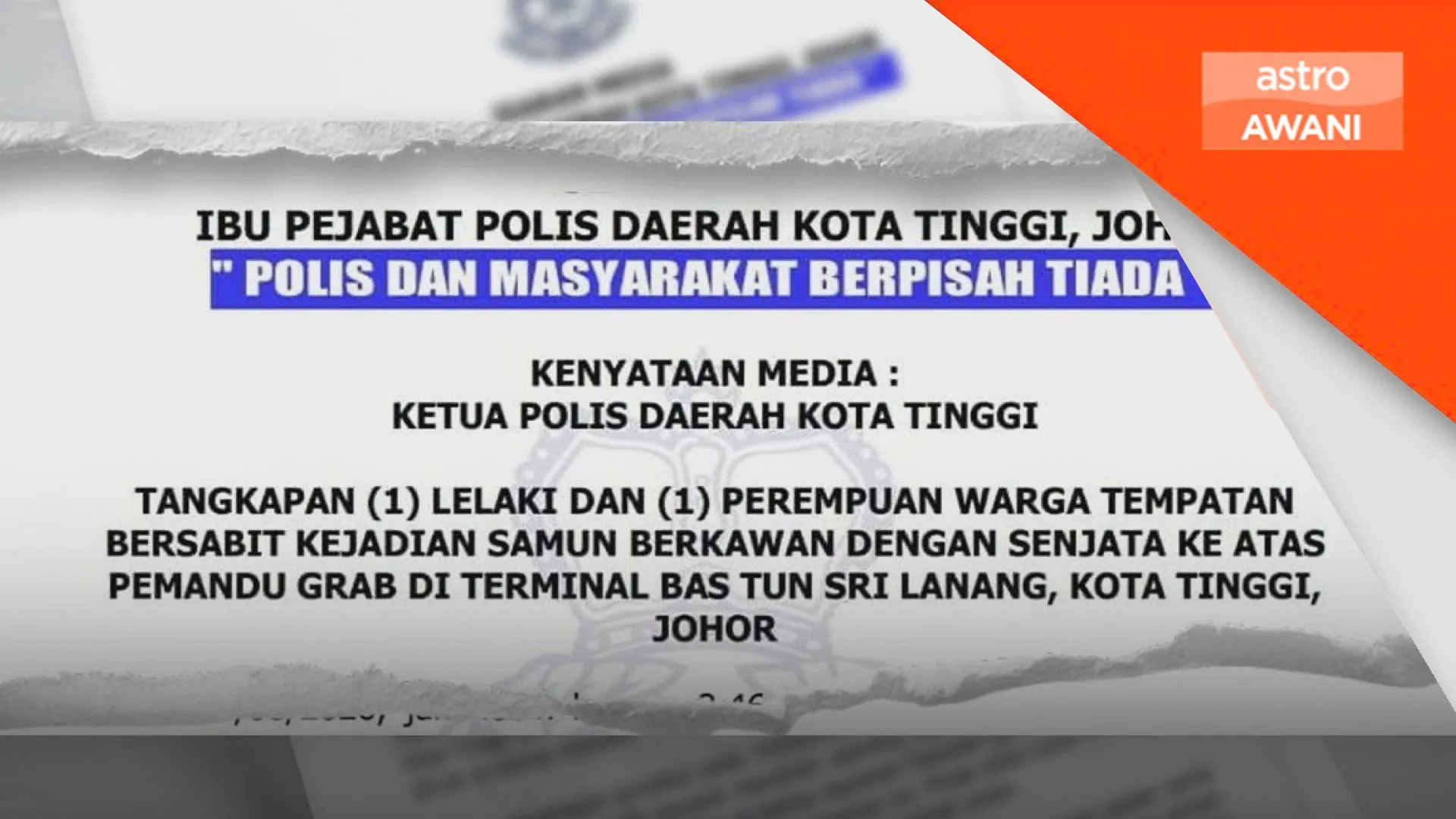 Dua suspek kes samun, cederakan pemandu e-hailing ditahan