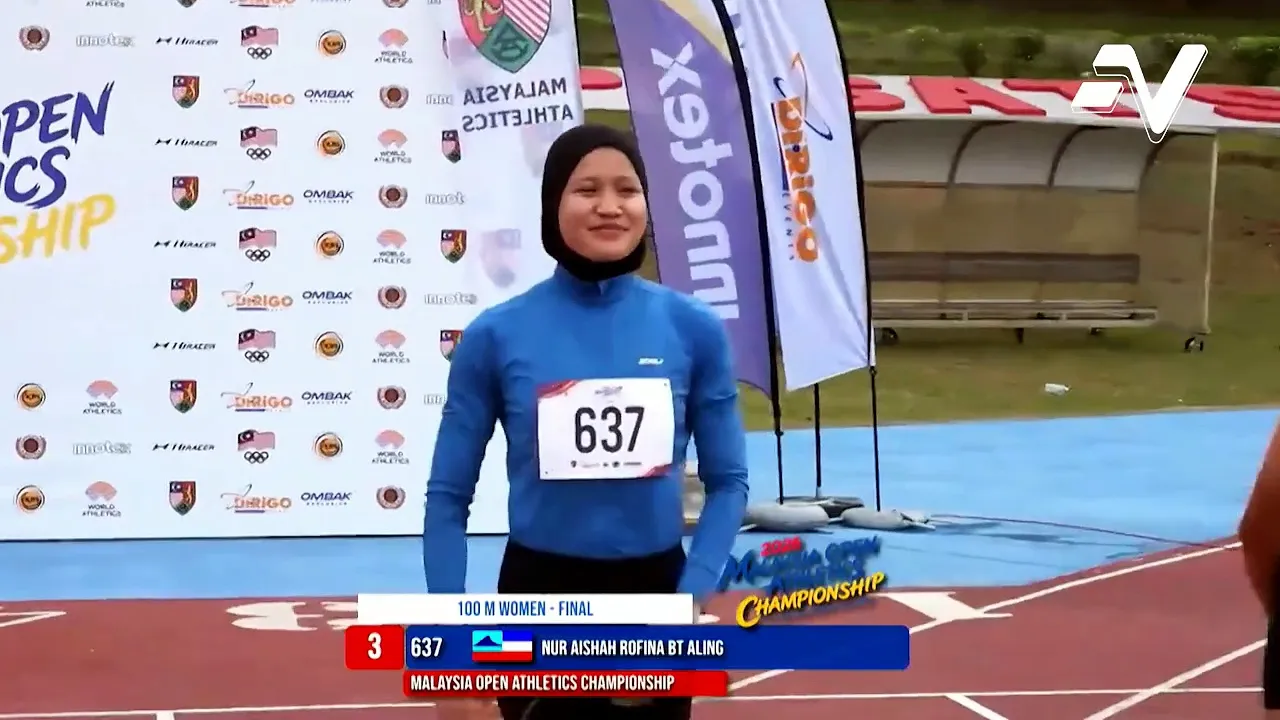 Aisha Rofina lakar catatan peribadi terbaik dalam acara 100m di Olahraga Terbuka Malaysia