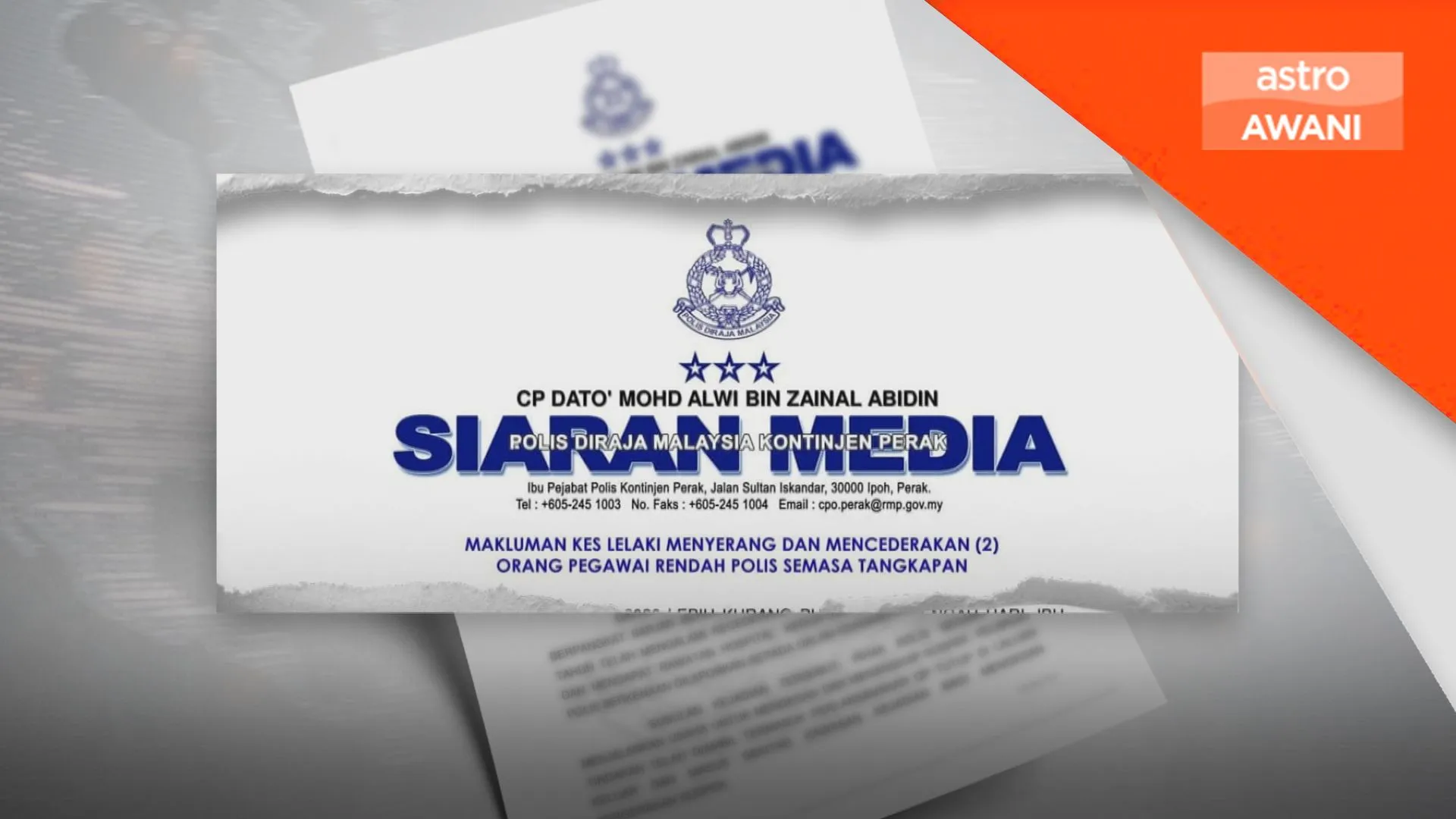 Dua anggota polis cedera diserang penagih