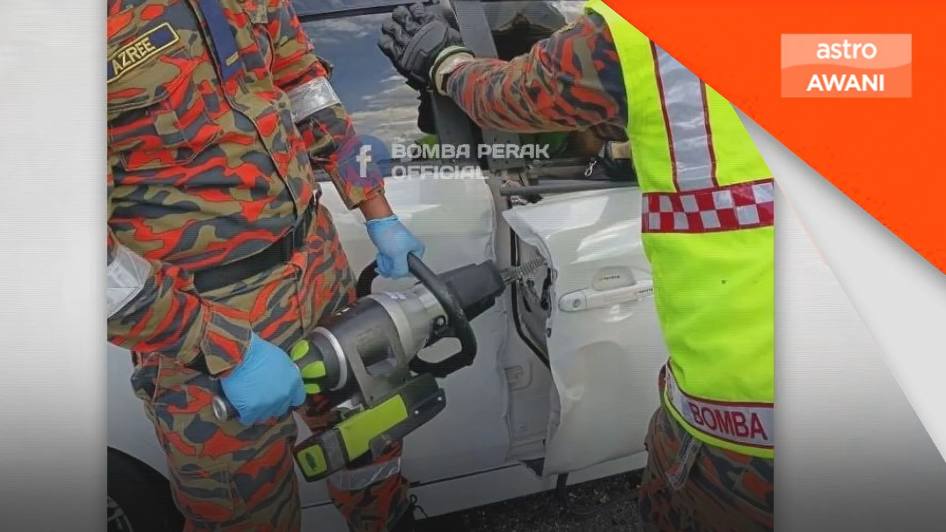 Kereta pegawai polis hilang kawalan ketika memotong