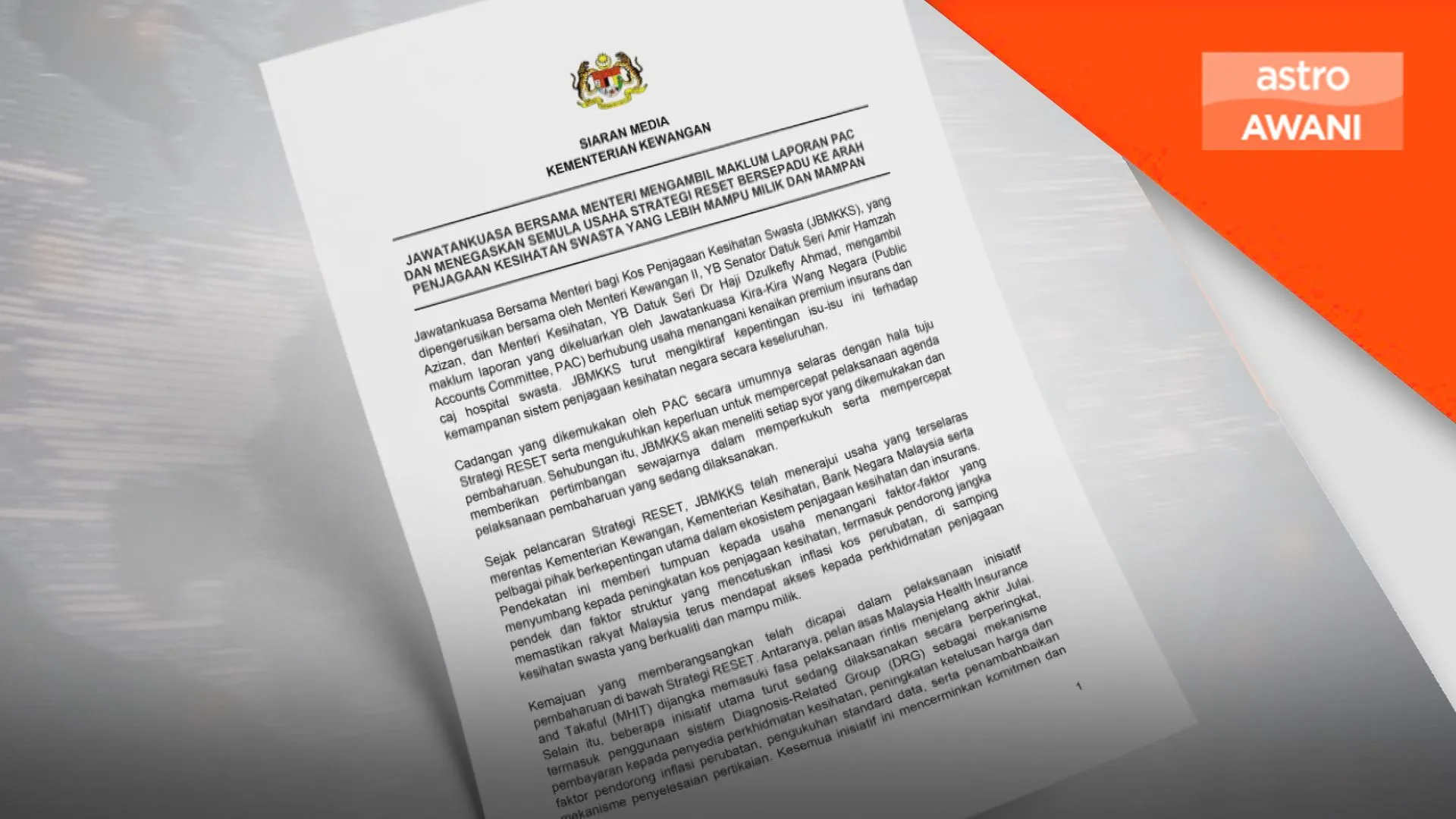 Strategi RESET diperkukuh tangani kos penjagaan kesihatan