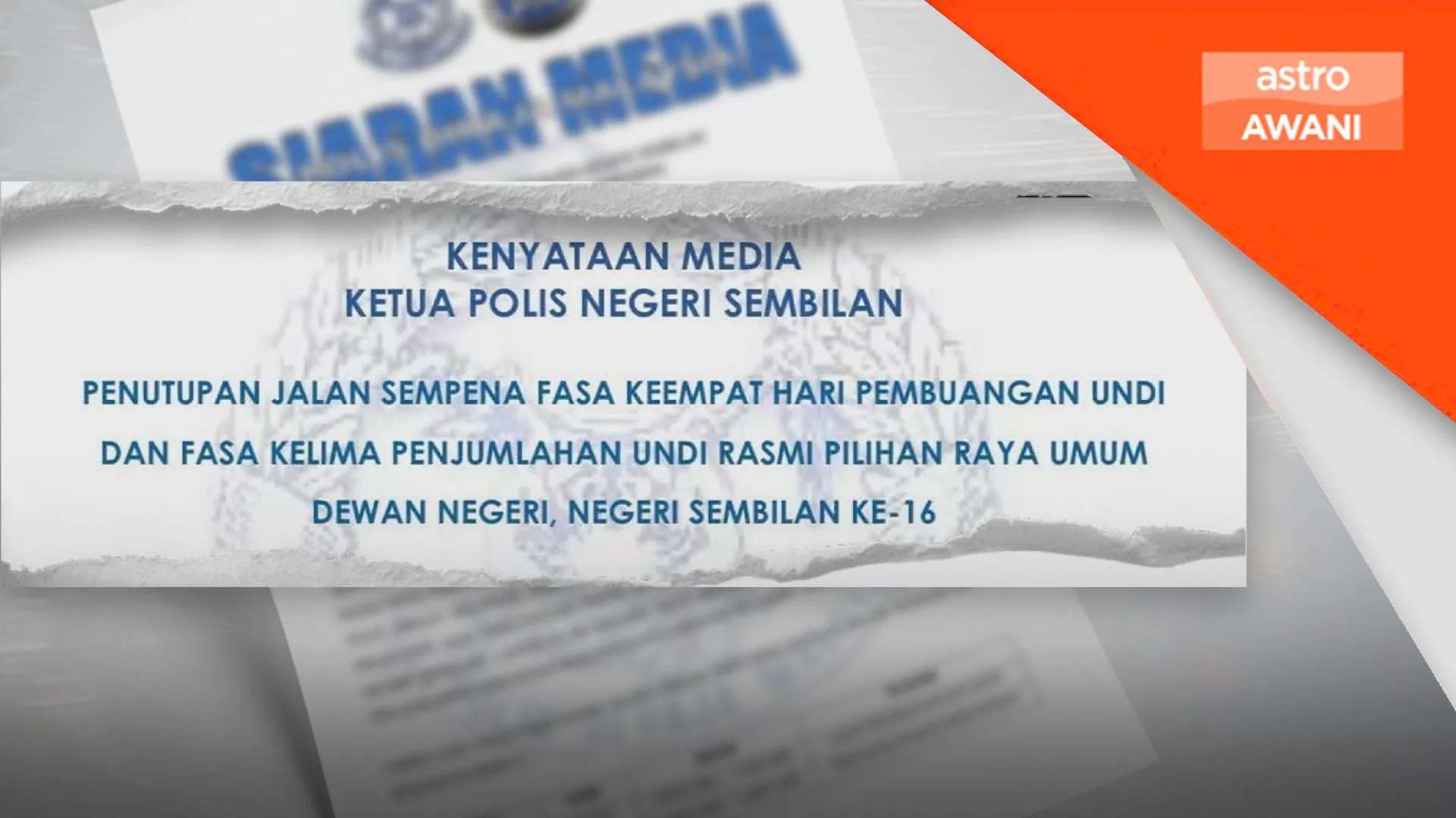 Polis laksana penutupan, lencongan jalan