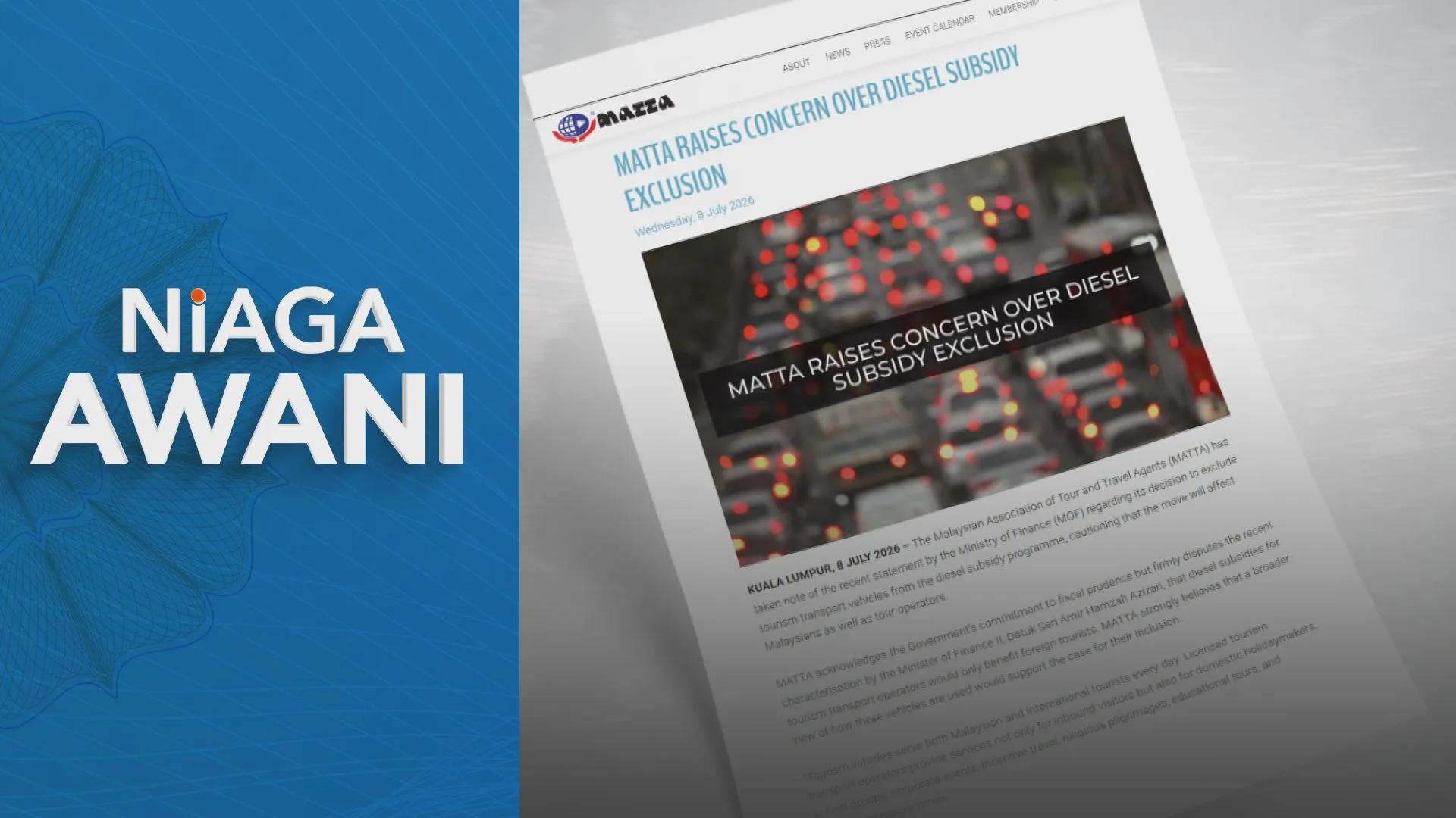 MATTA gesa MOF semak subsidi diesel pelancongan