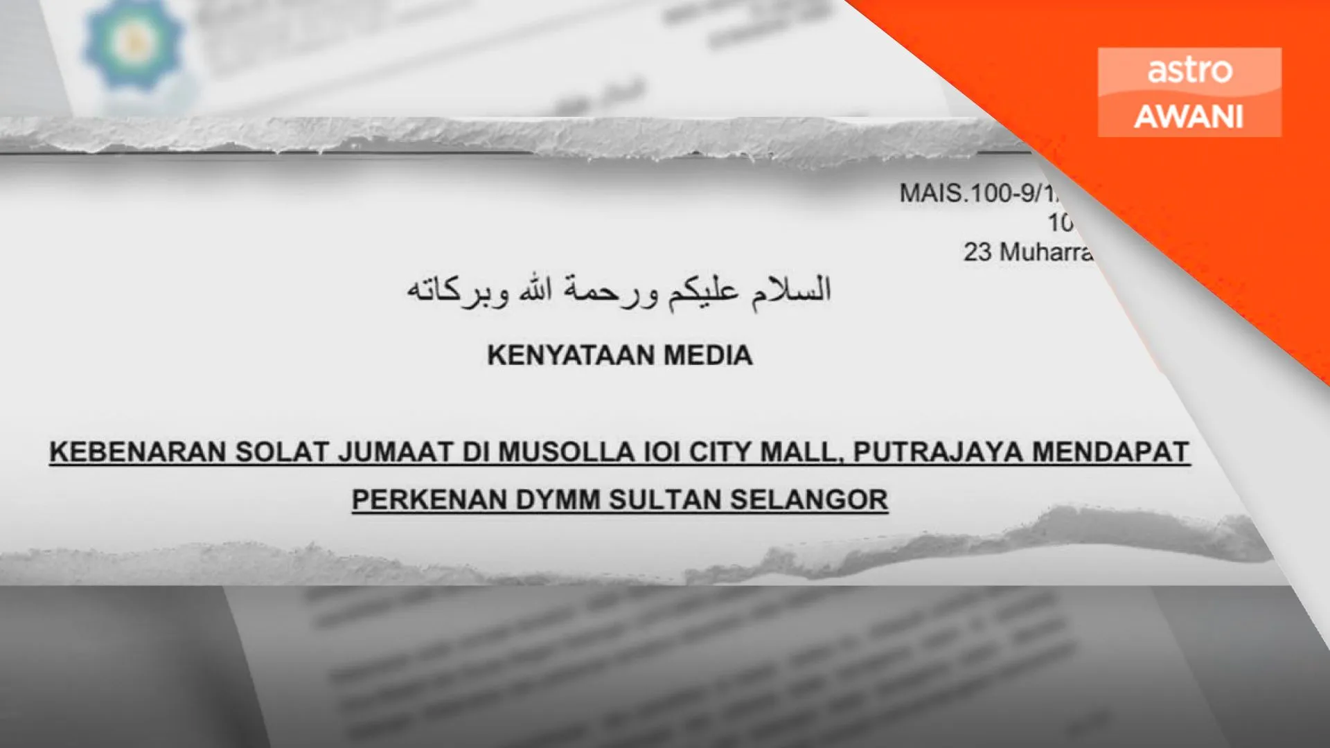MAIS jelaskan Solat Jumaat di IOI City Mall diluluskan sejak 2024