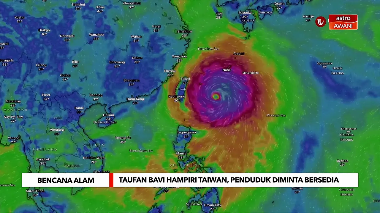Taufan Bavi hampiri Taiwan, penduduk diminta bersedia