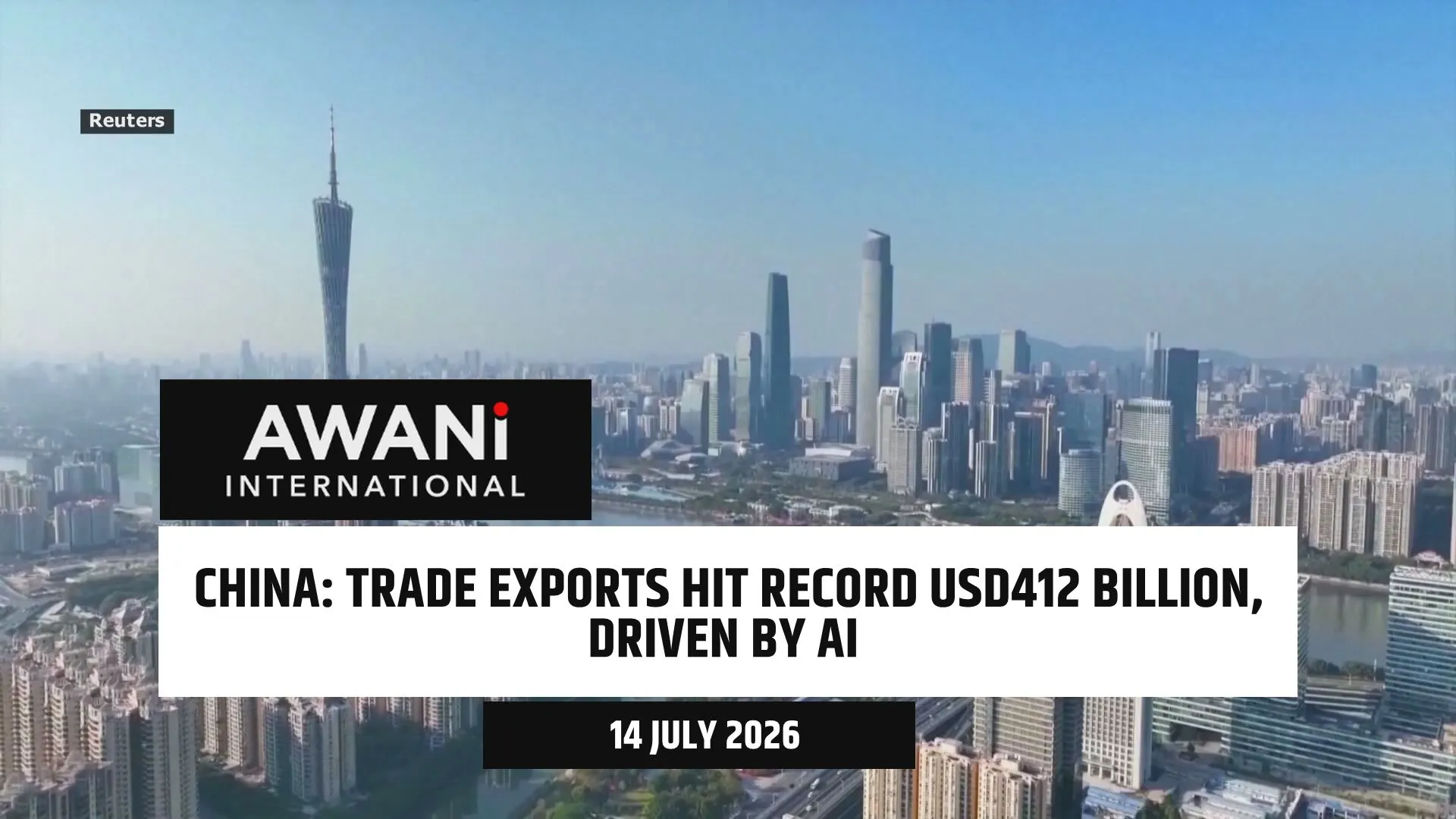 China trade exports hot record USD412 billion, driven by AI