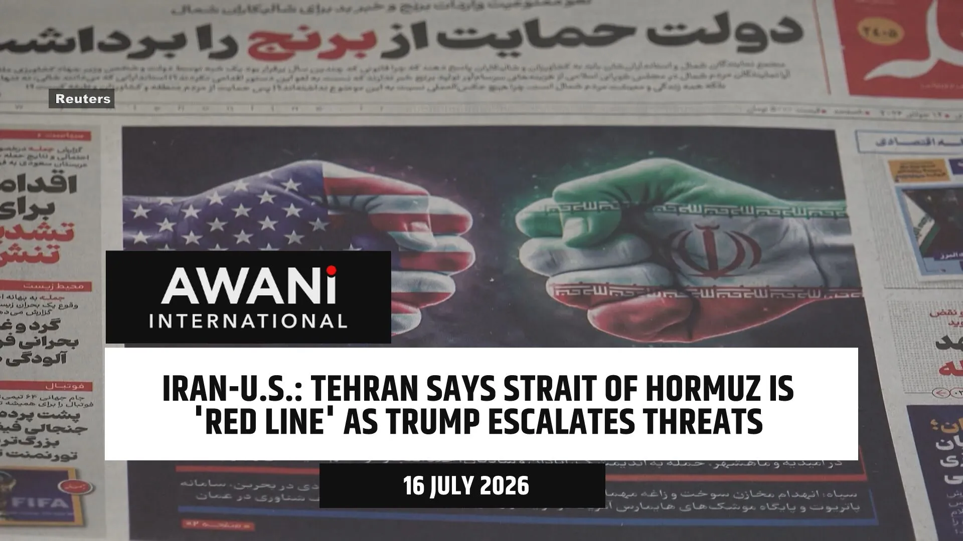 Tehran says Strait of Hormuz is 'red line' as Trump escalates threats