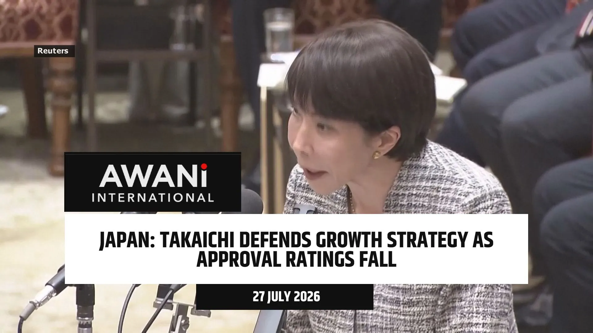 Japan's Takaichi defends growth strategy as approval ratings fall