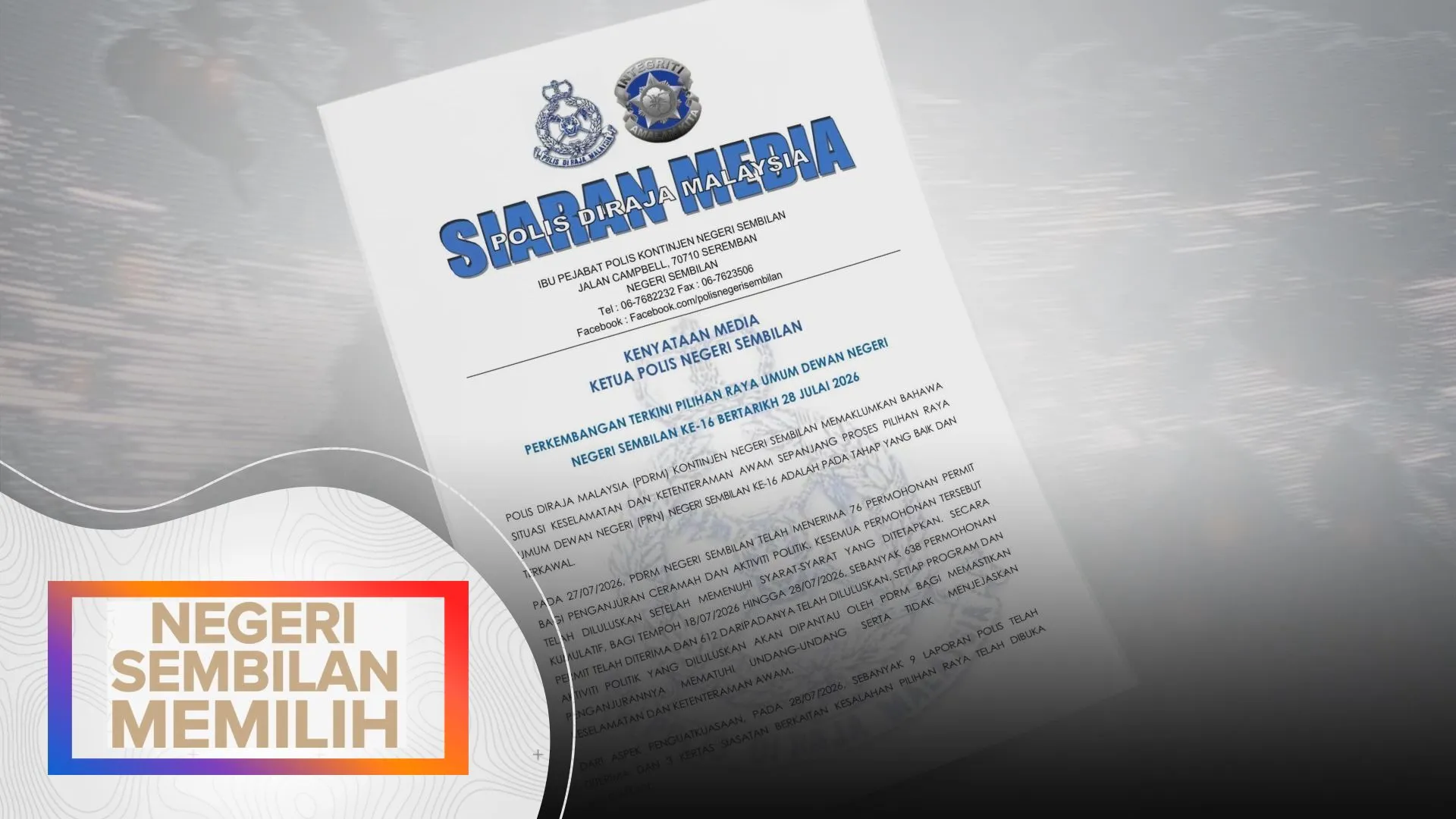 N.SembilanMemilih: Polis siasat Ahli Parlimen Jempol berhubung ucapan hasutan