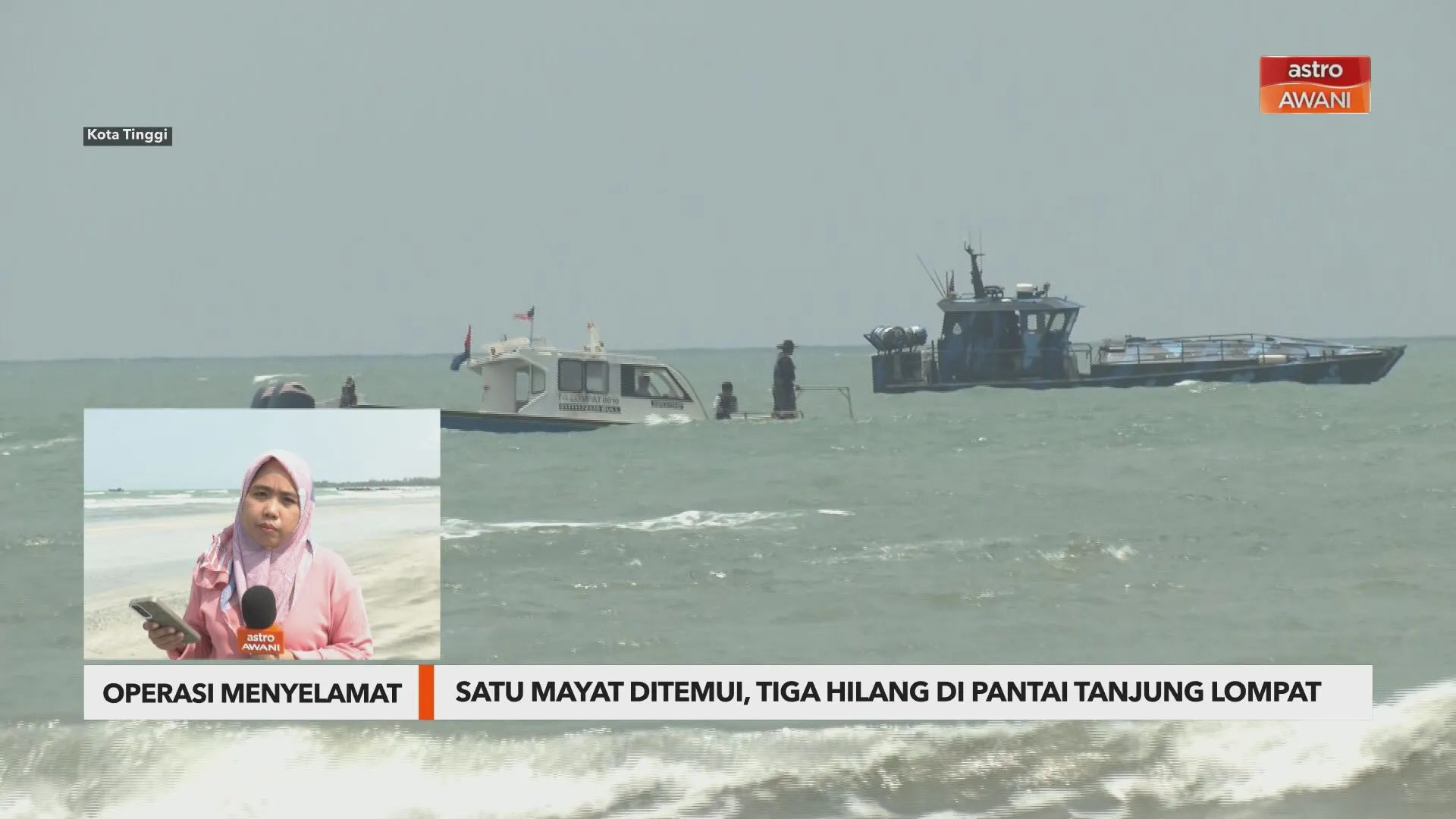 Satu Mayat Ditemui, Tiga Hilang di Pantai Tanjung Lompat