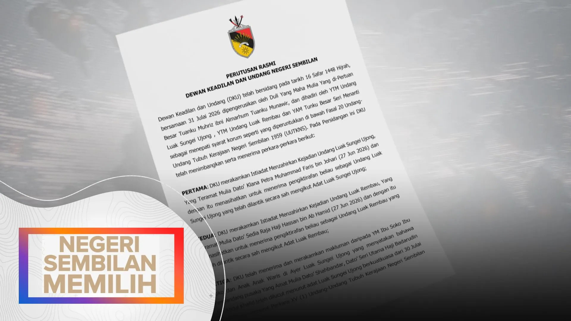 Tiga individu bukan Undang Luak yang sah - DKU